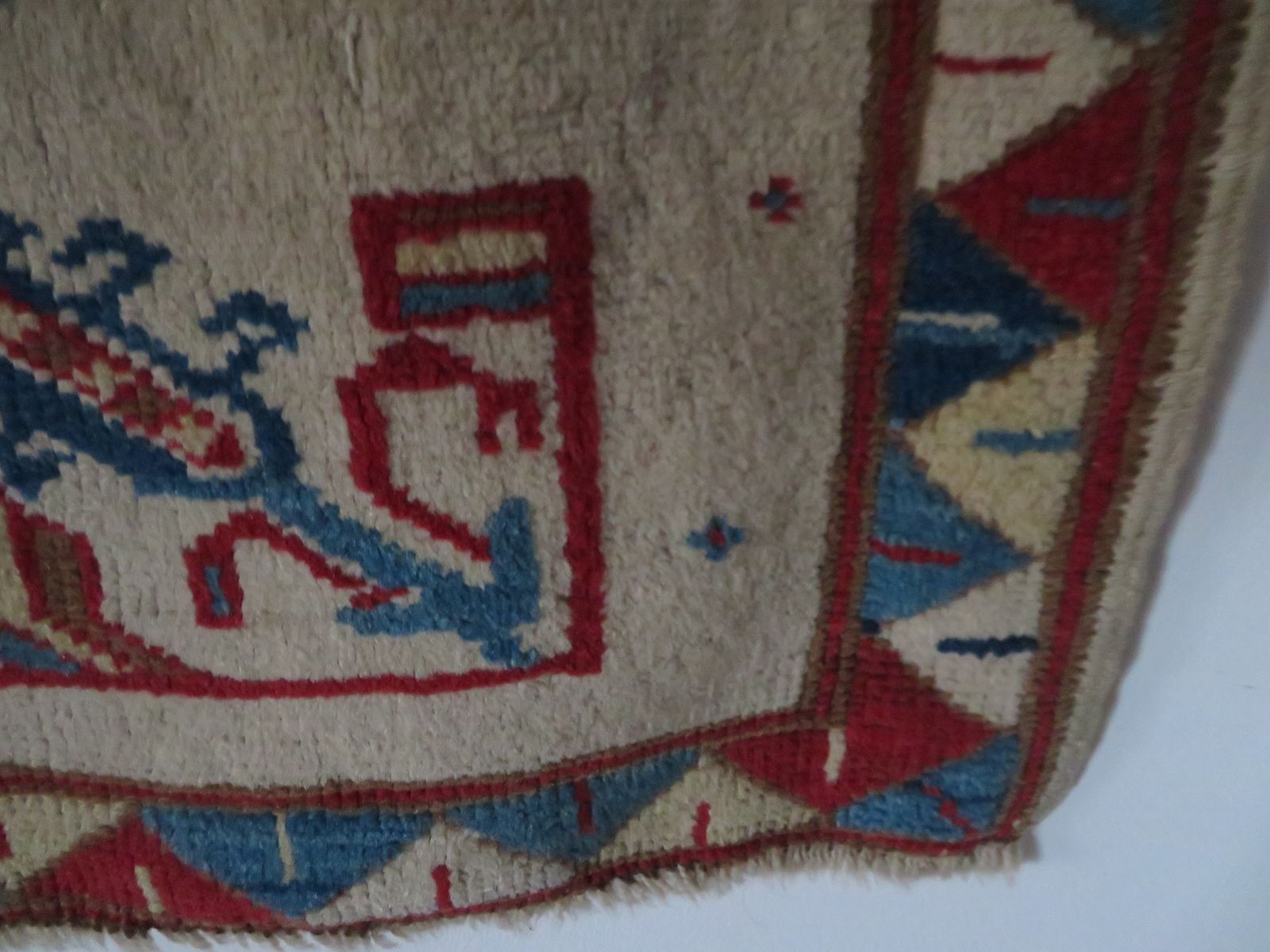 Textiles Scarce Antique White Ground Konya (Prayer) Rug. 120cm X 98cm. photo