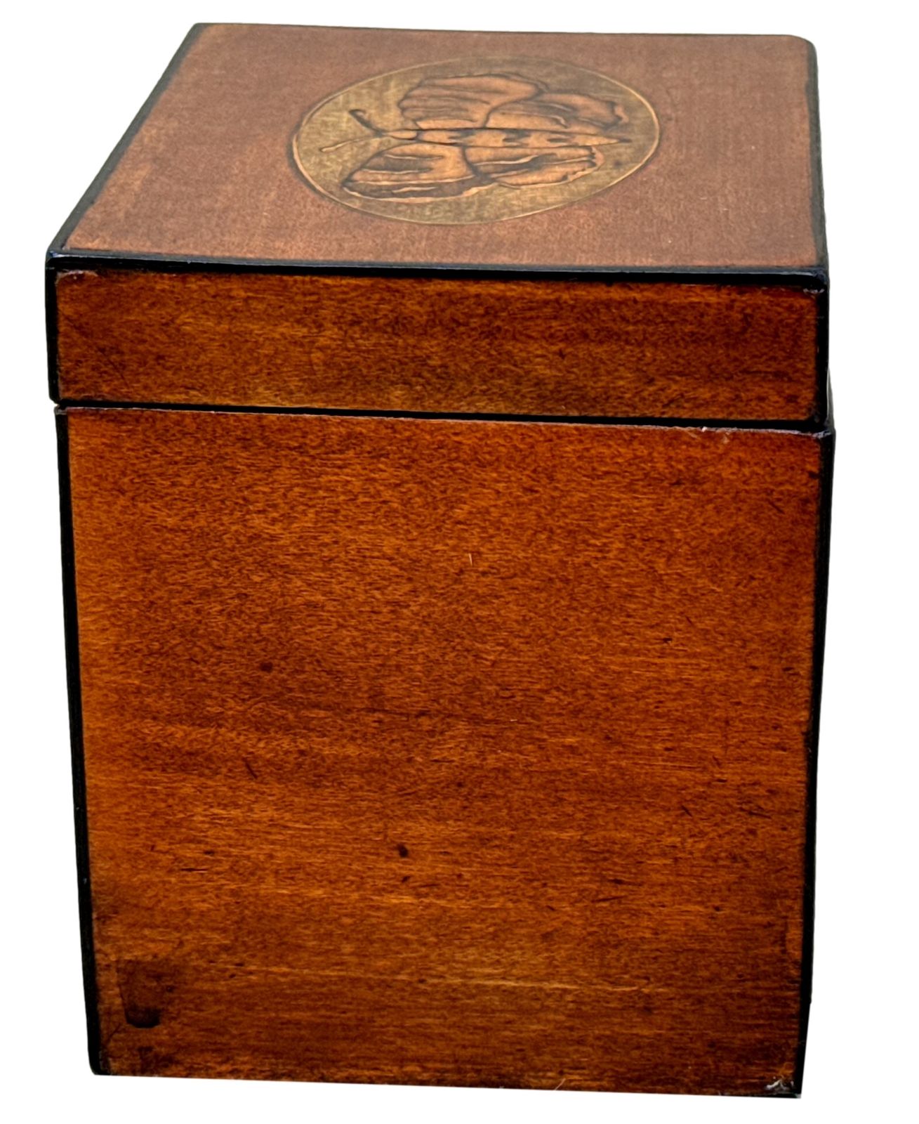 Georgian 18th Century Satinwood Tea Caddy Butterfly Inlay (England, Circa 1790) photo 995.0