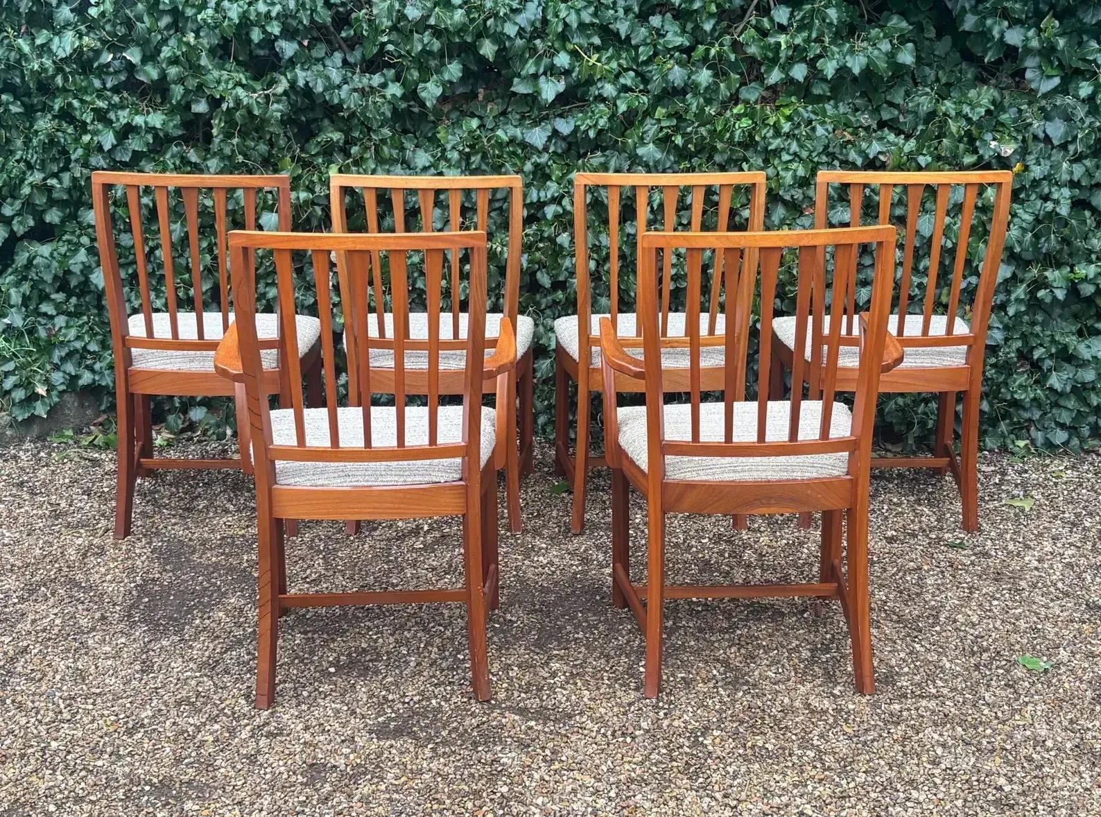 Furniture Set Of 6 Mid Century Teak Dining Chairs By McIntosh C.1970s photo