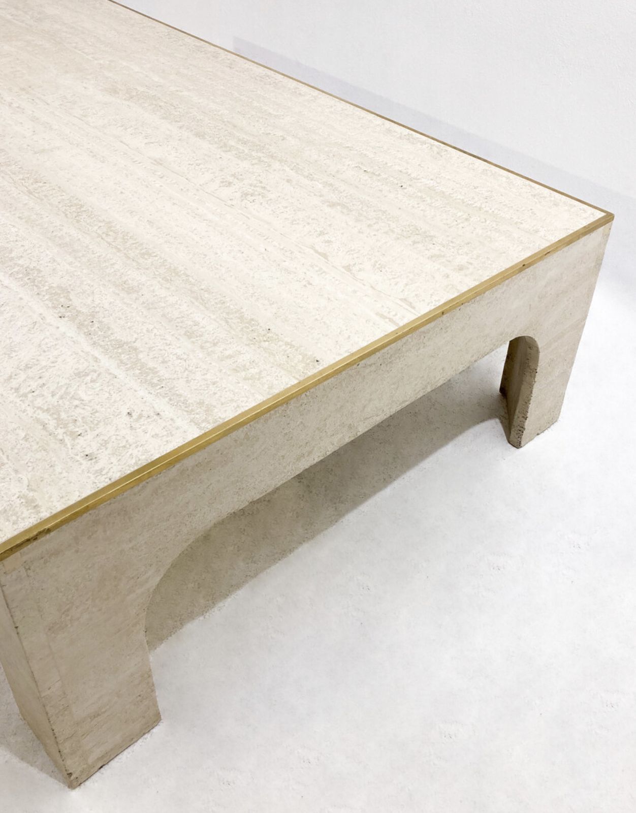 Mid Century Modern Travertine Coffee Table By Willy Rizzo, Italy, 1960s photo furniture