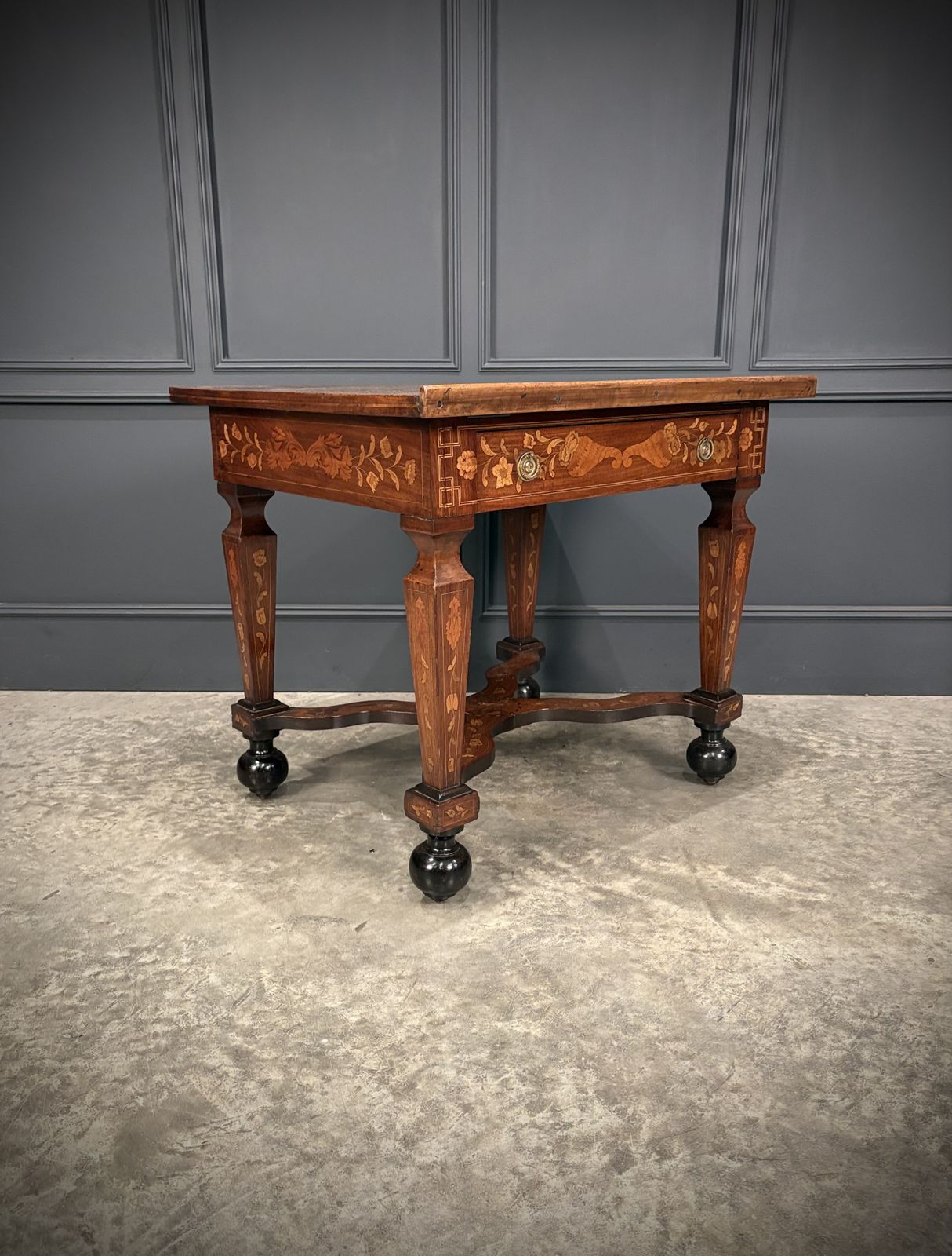 Rare 18th Century Dutch Marquetry Inlaid Architects Table photo for sale