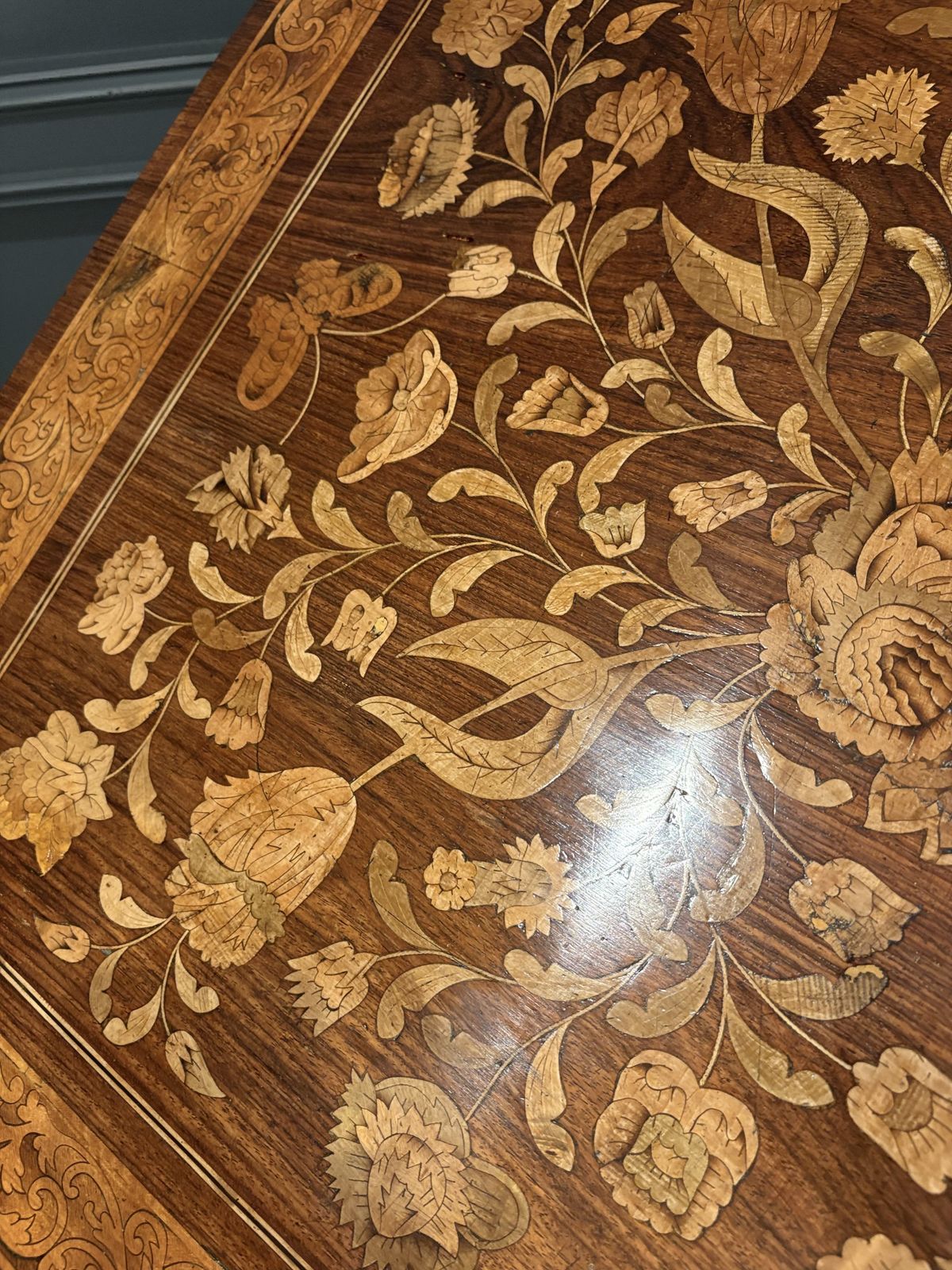 photo buy Rare 18th Century Dutch Marquetry Inlaid Architects Table
