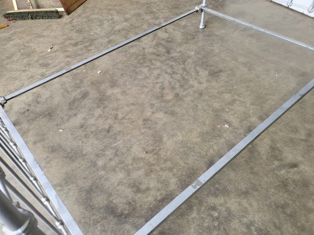 Antique Victorian Cast Iron Small Double Bed Frame + Base photo for sale