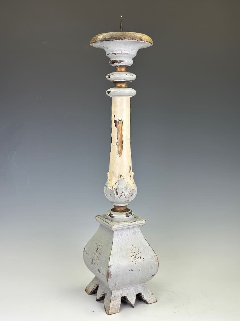 A Swedish Carved Wooden Candlestick, Circa 1870 photo 350.0