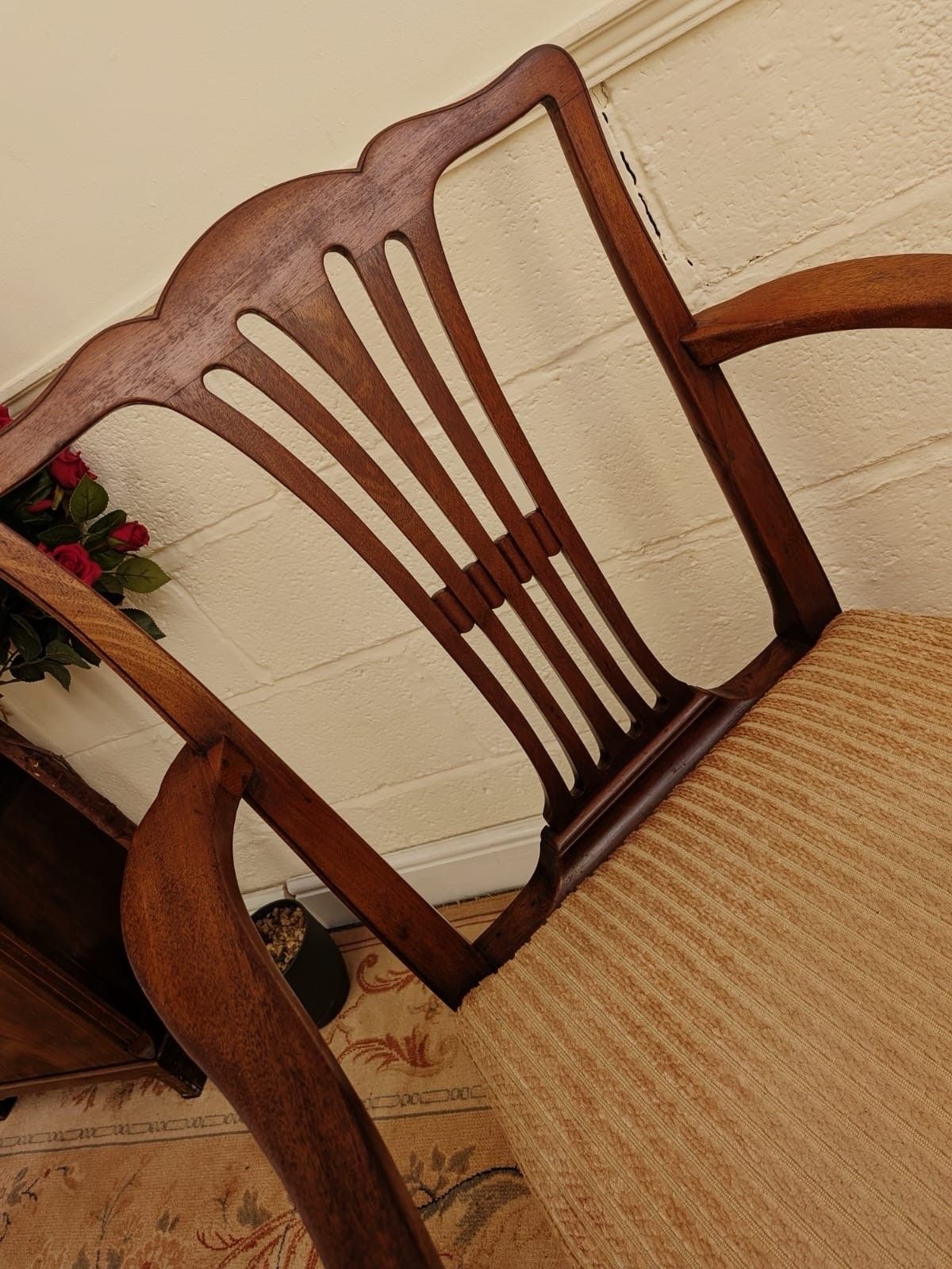 19th Century Mahogany Upholstered Armchair photo 75.0
