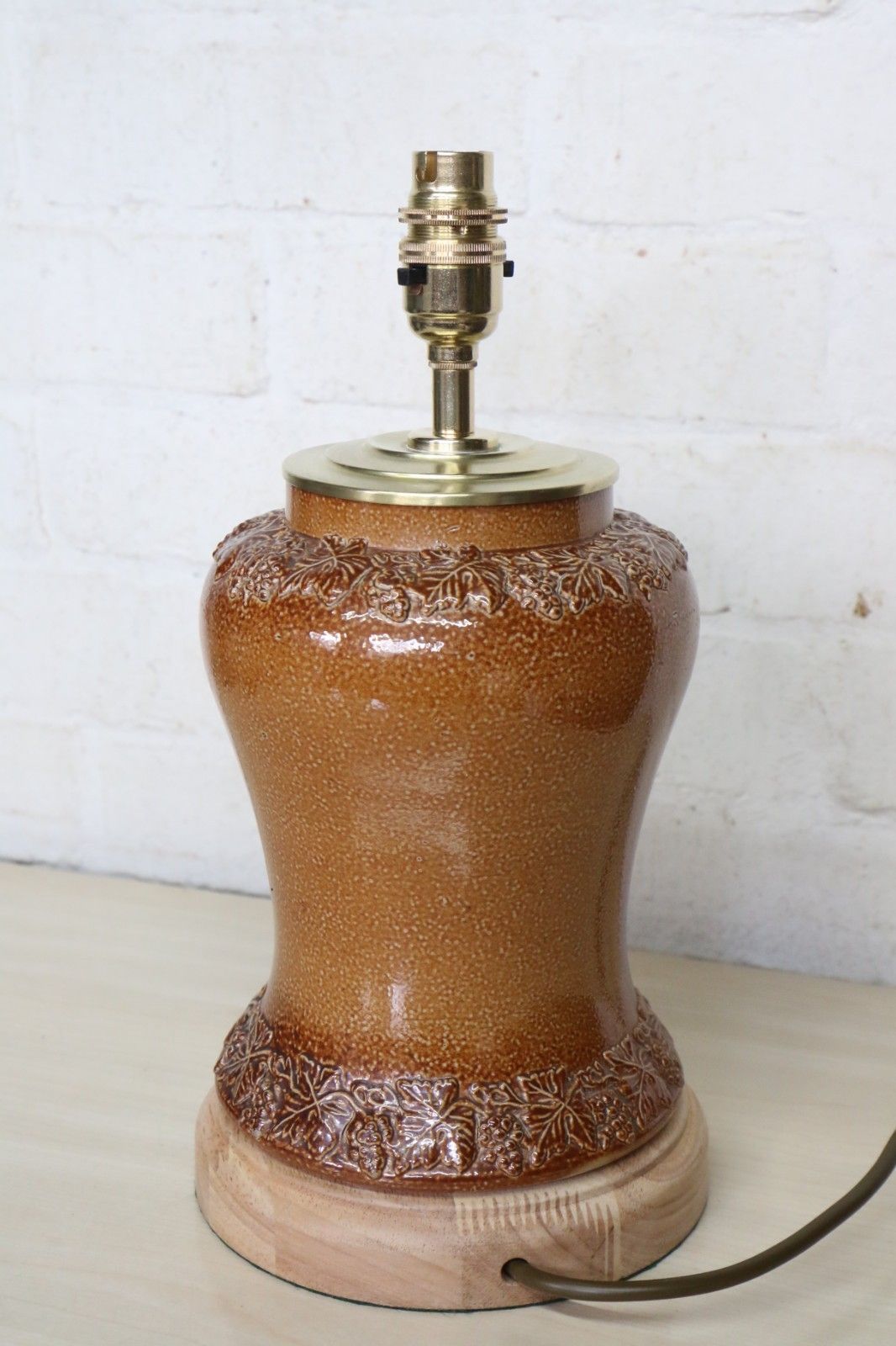 Table Lamp Antique Salt Glazed Lamp Port Dundas Glasgow Pottery Tobacco Jar 19th photo for sale
