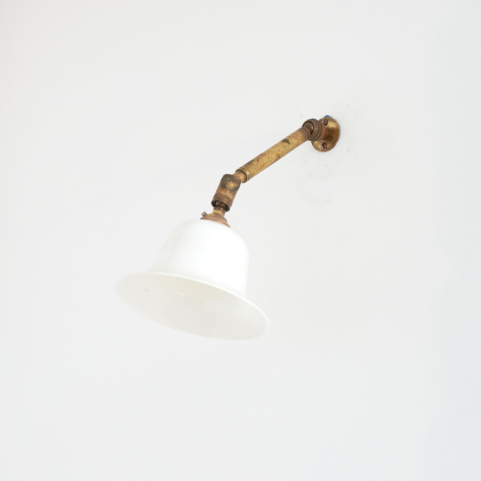 French Antique Brass Adjustable Coolie Wall Light