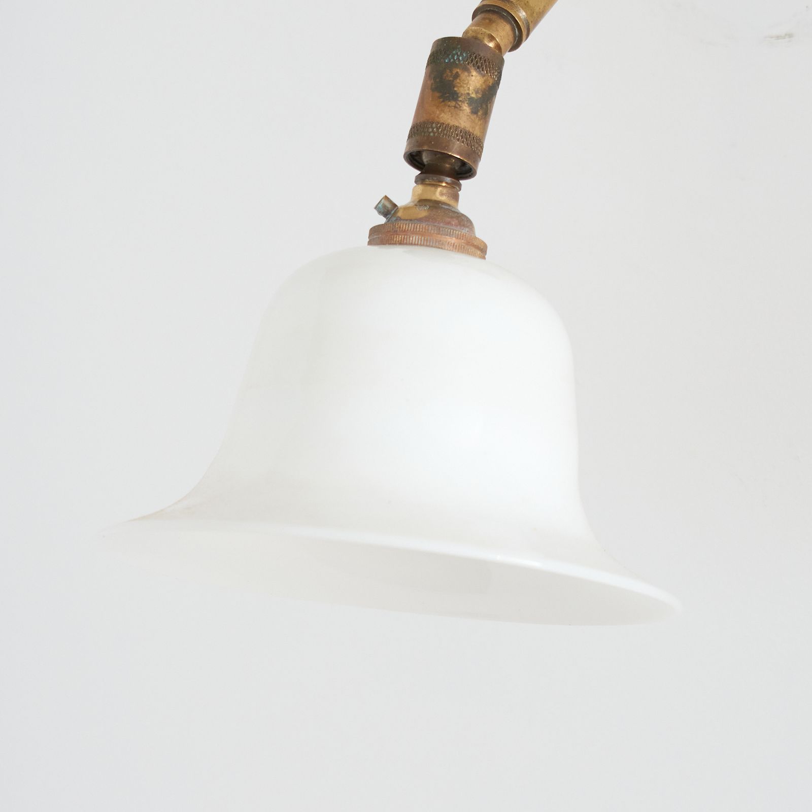French Antique Brass Adjustable Coolie Wall Light photo for sale