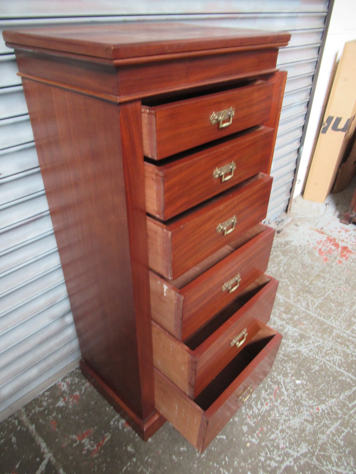 Victorian Period Mahogany Wellington   Chest Of Drawers photo vintage