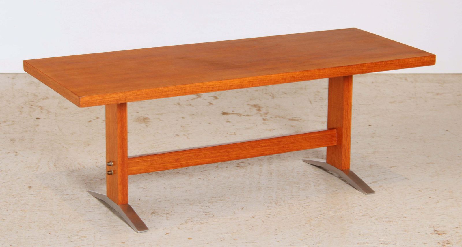 German Mid Century Teak Coffee Table With Cast Aluminium Legs, Circa 1960s