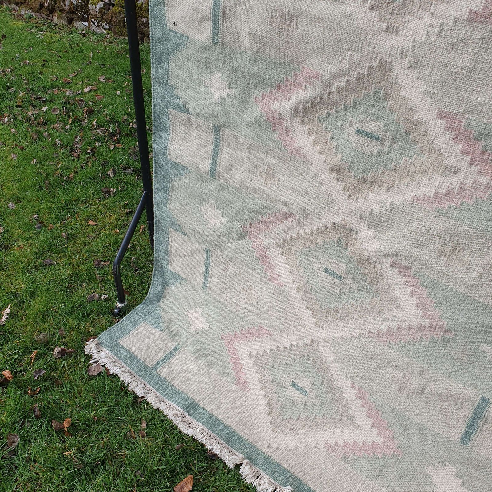 A Vintage Traditional Swedish Flatweave Rollakan Rug Dating From The 1950s. photo vinterior