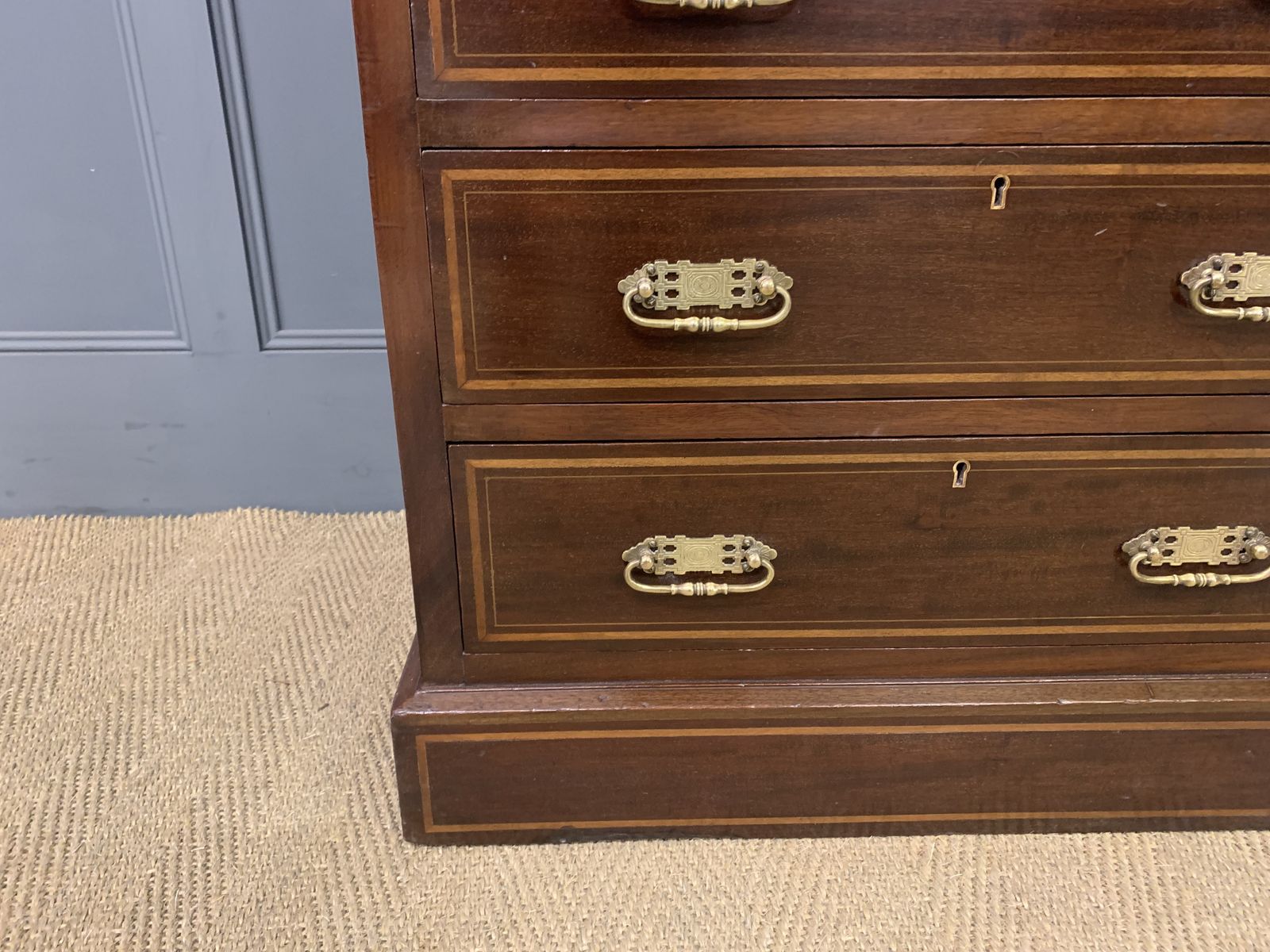 Maple & Co Inlaid Mahogany Pillar Chest photo buy