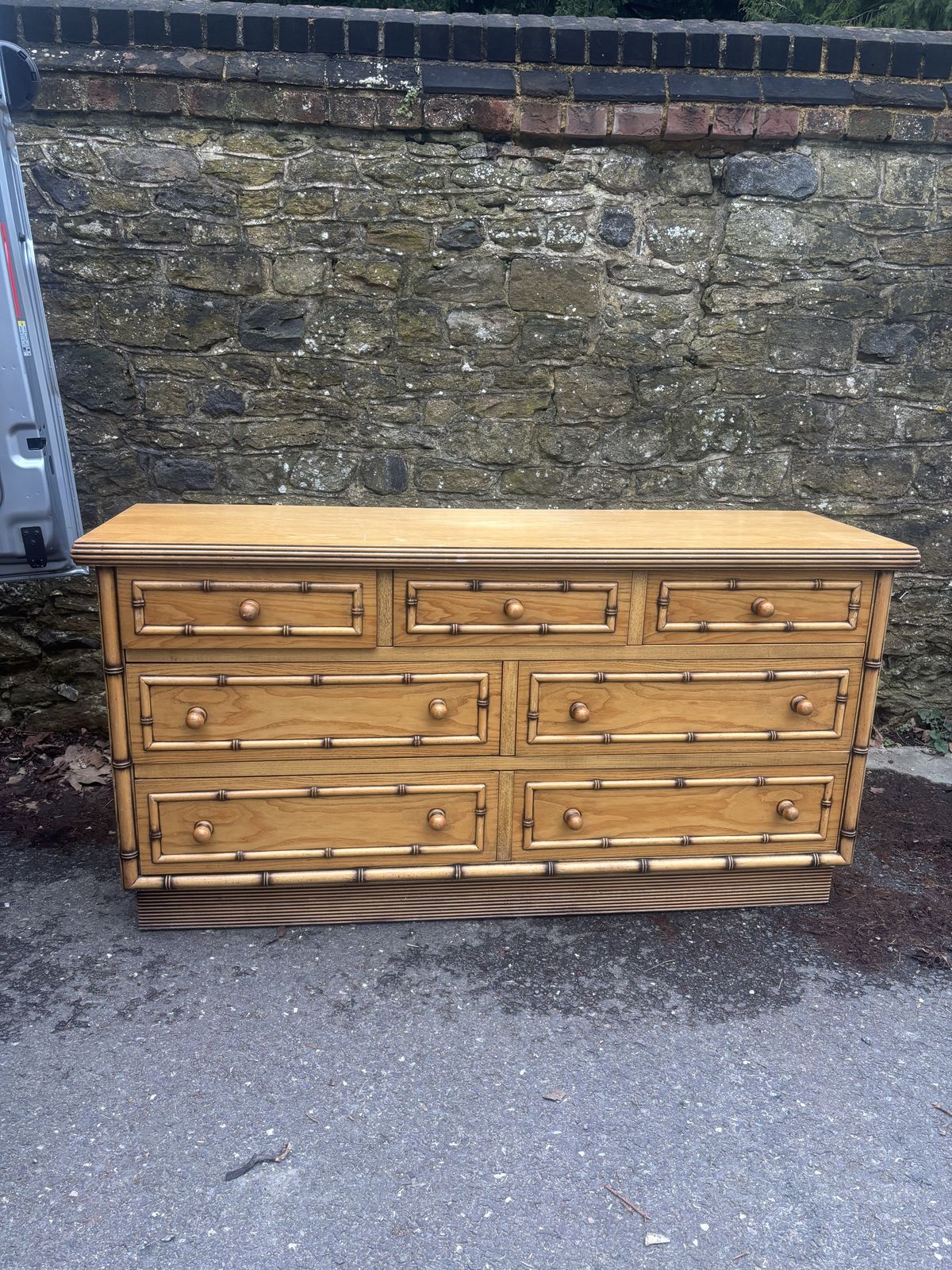 Vintage Harrods Faux Bamboo Chest Of Drawers Sideboard