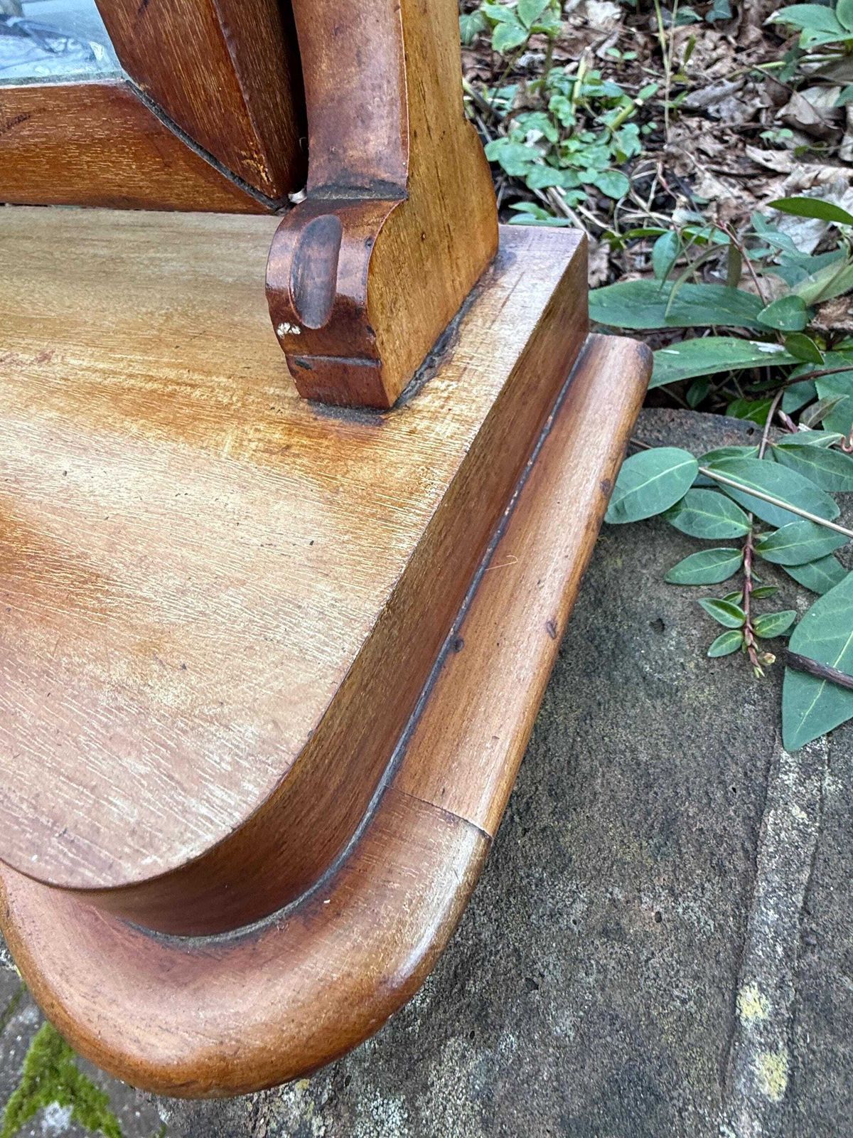 photo vinterior Antique Edwardian Solid Wood Dressing Table Swing Mirror Circa 1910