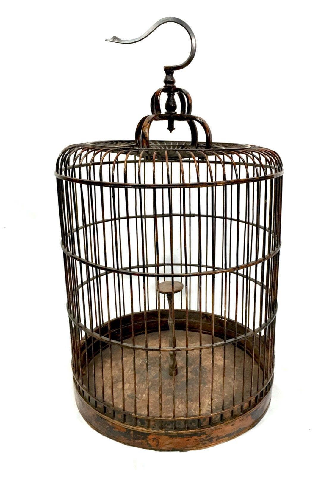 Antique 20th Century Oriental Bird Cage / Birdcage House / Tabletop / Hanging