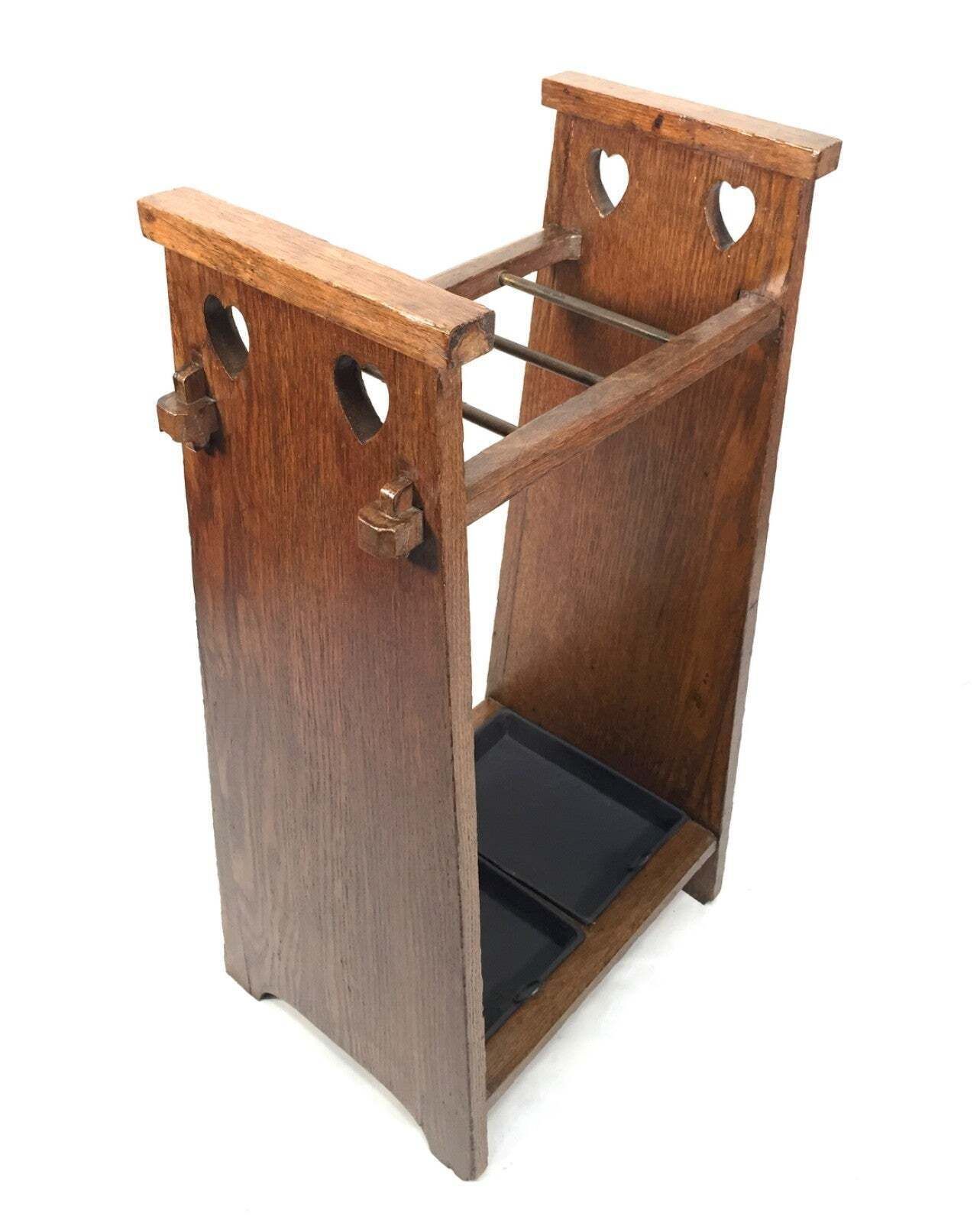 Antique Entrance Hall Arts & Crafts Oak Wooden Stick / Umbrella Stand C.1930 photo buy
