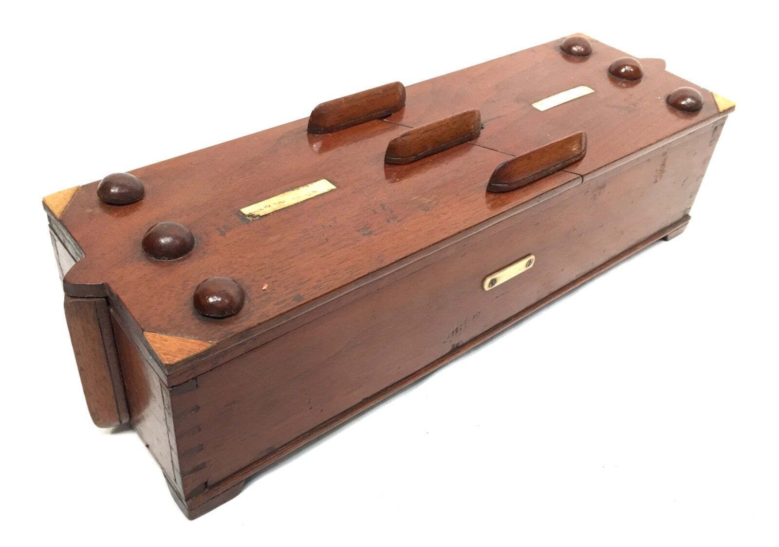 Antique Wooden 19th Century Secret Puzzle Box / Money Storage Chest C.1895