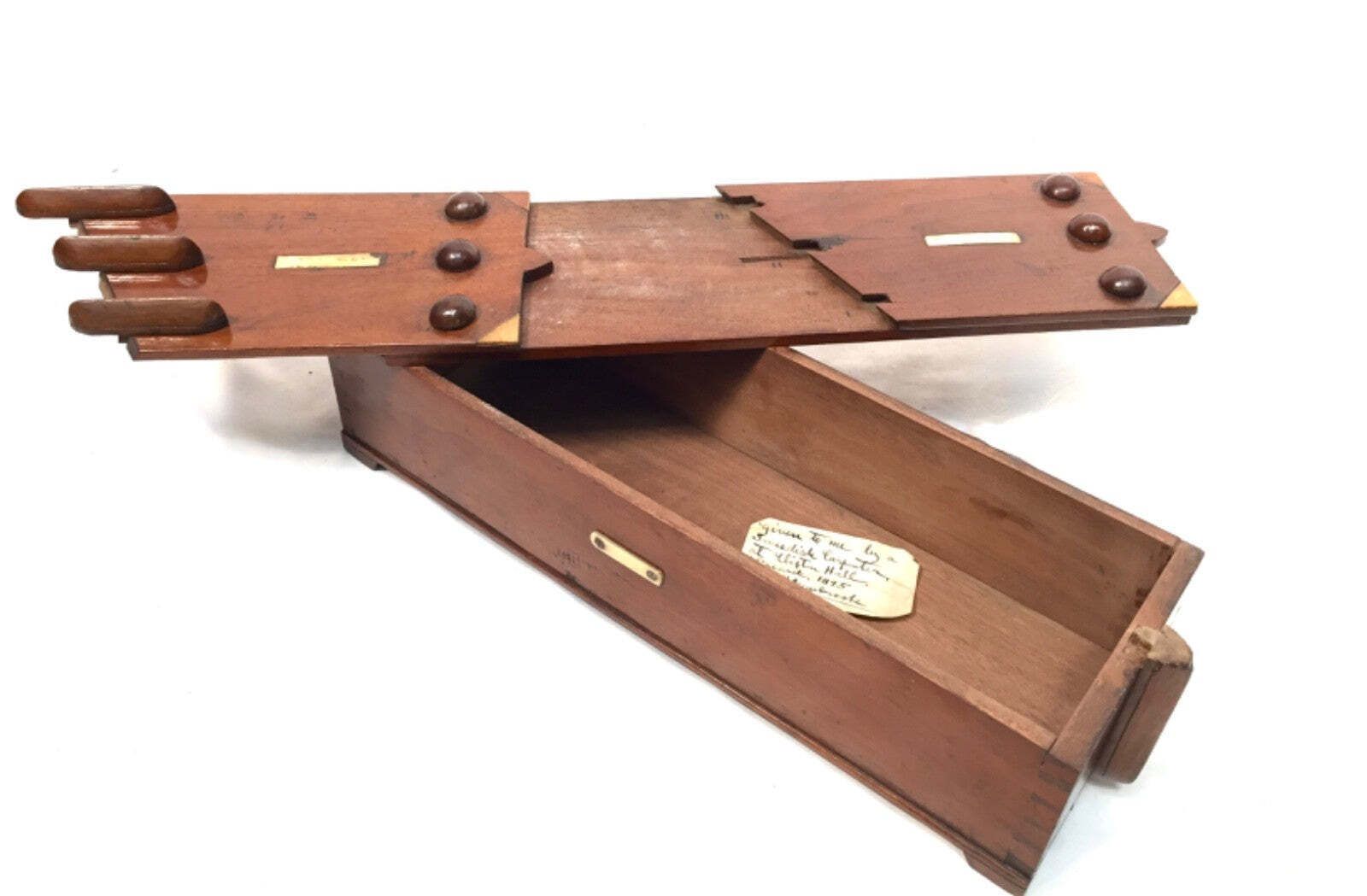 photo for sale Antique Wooden 19th Century Secret Puzzle Box / Money Storage Chest C.1895
