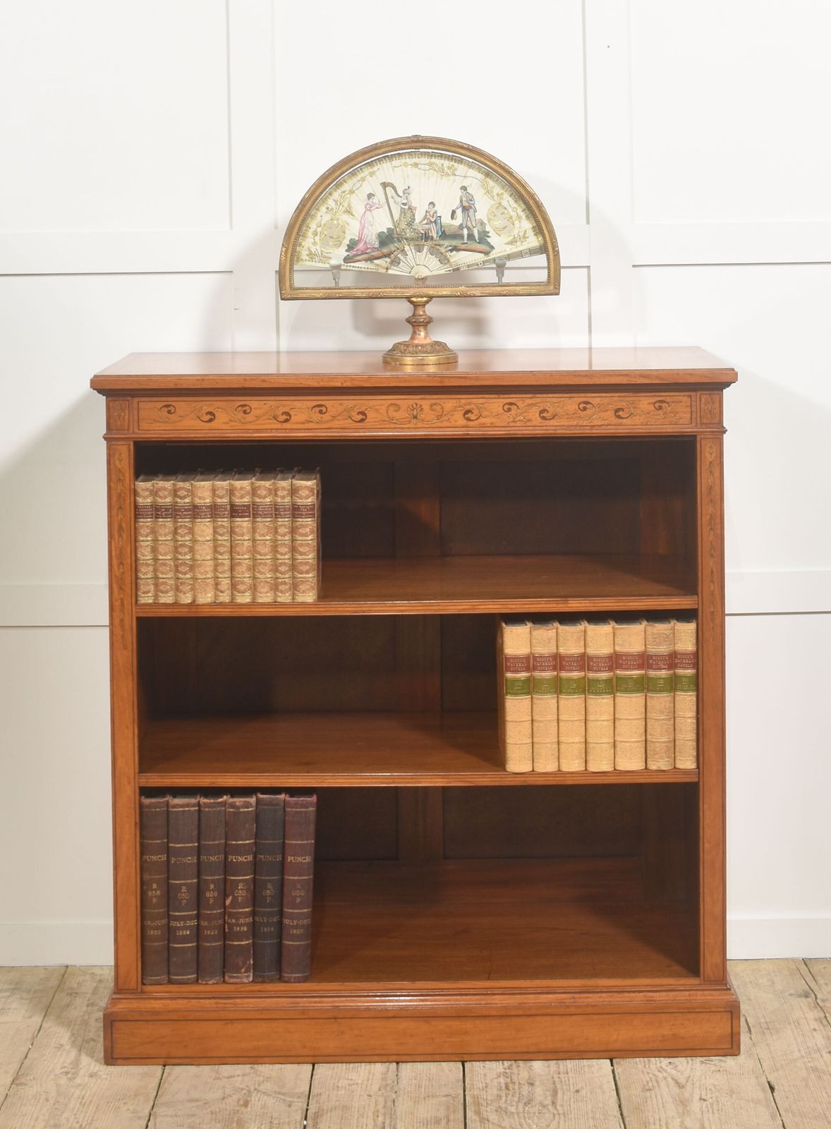 Gilt Wood Framed Decorative Fan With Pastoral Musical Scene photo furniture