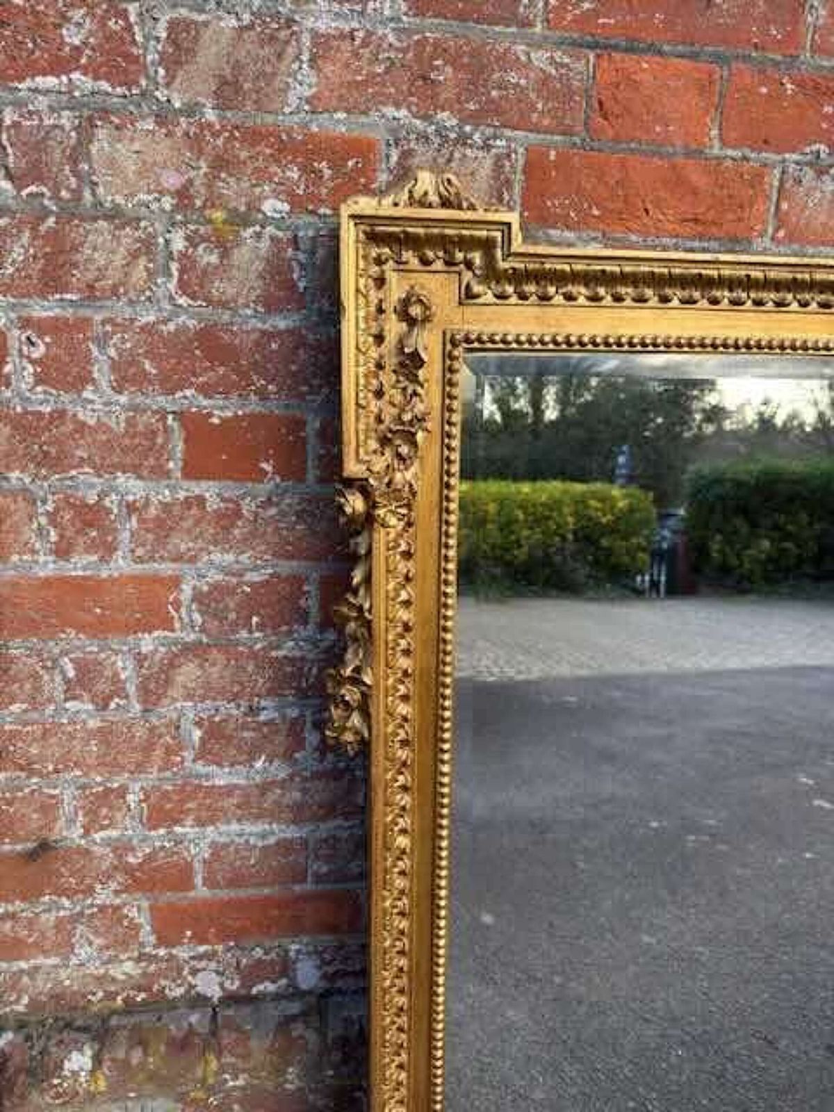 A Fabulous Large Antique English 19th C Shaped Top Gilt Overmantle Mirror. photo 1995.0