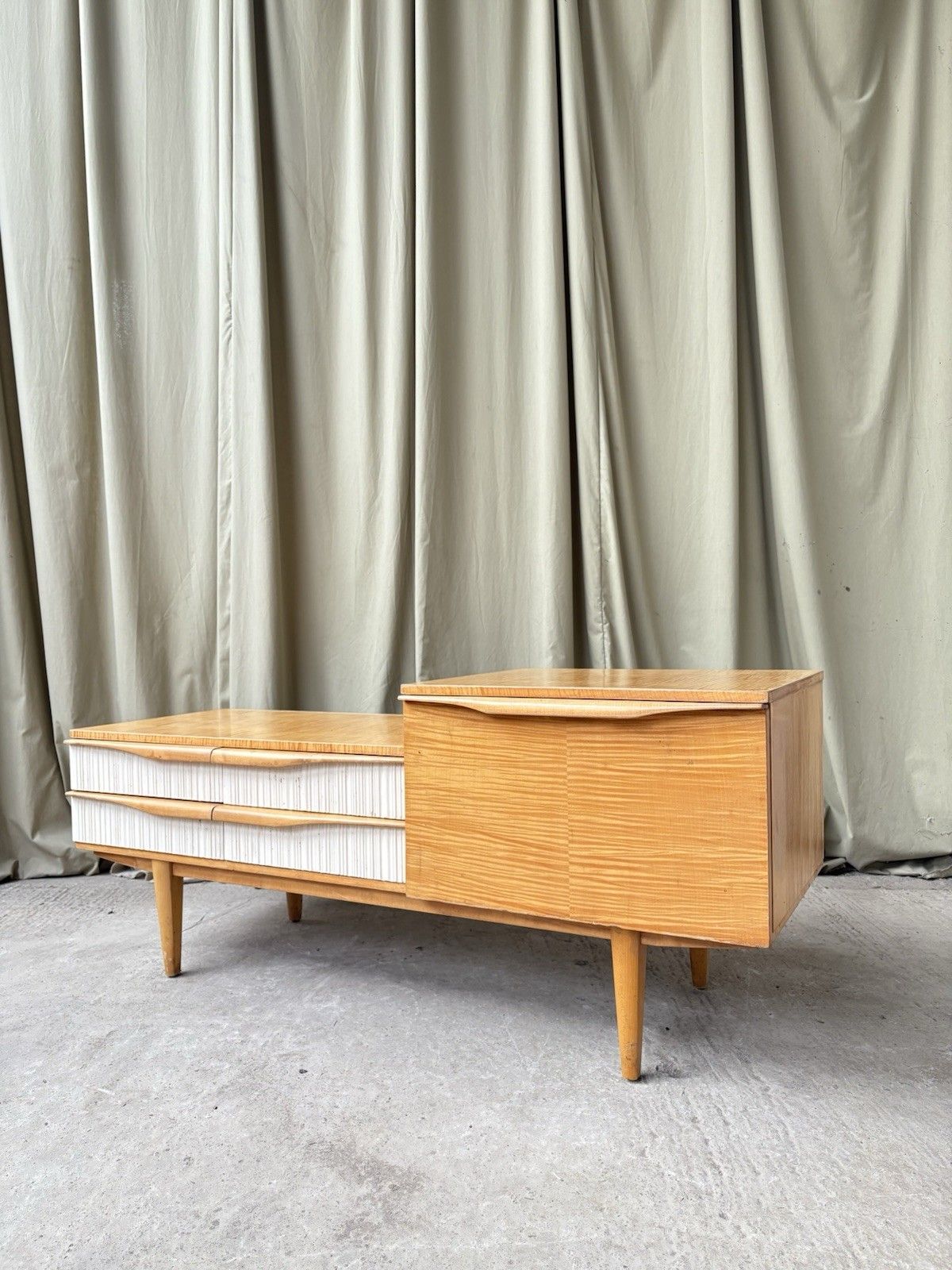 Vtg Mid Century Telephone Side Table Entranceway Hallway Bench Seat Danish R54 photo Furniture