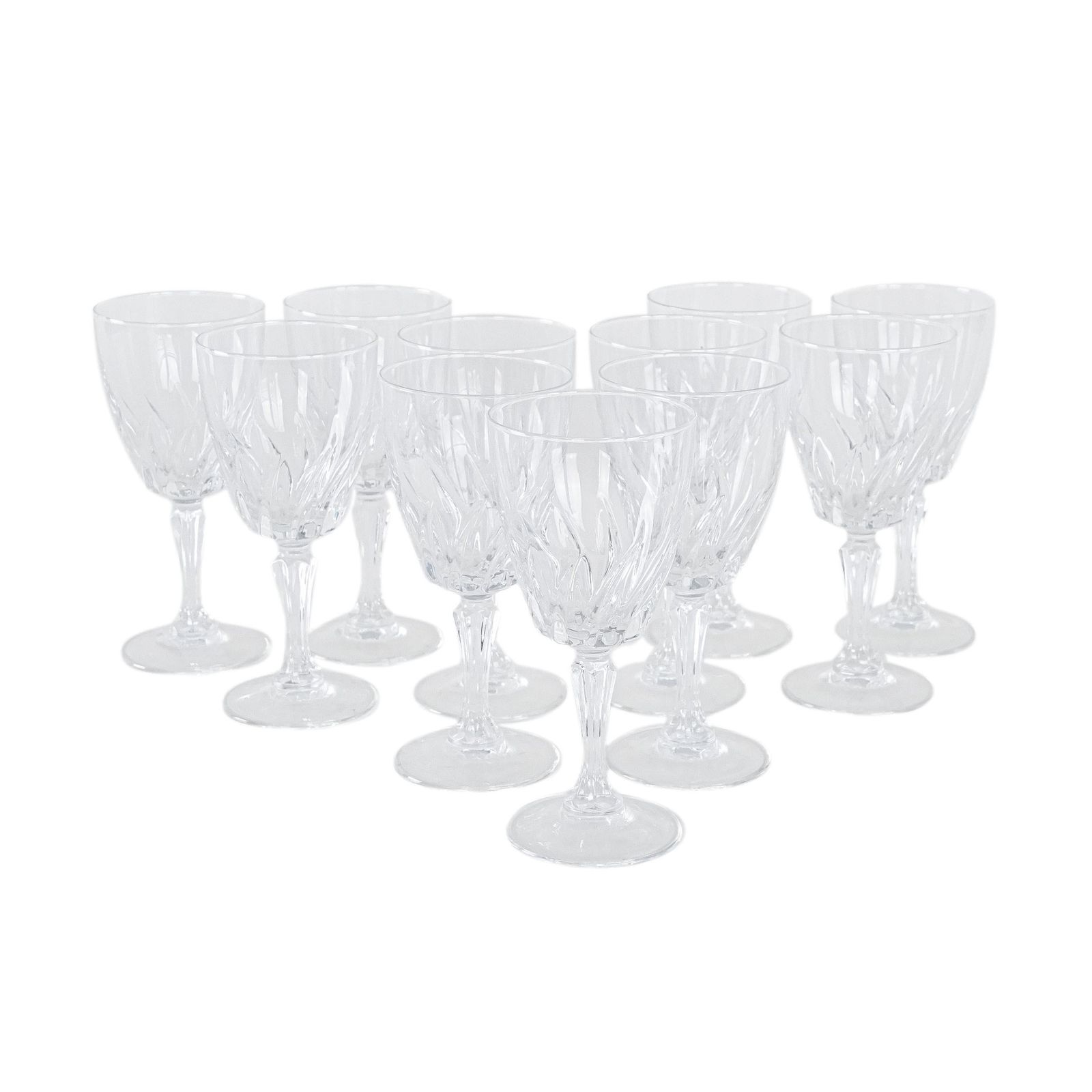Set Of Crystal Glasses, Danish Design, 1970s, Manufactured In Denmark