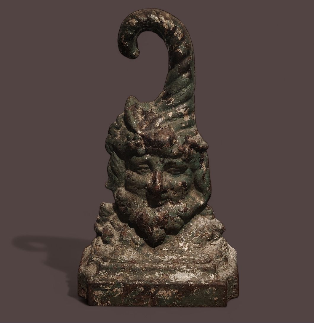 19th Century Cast Iron Figural Doorstop Of Bacchus