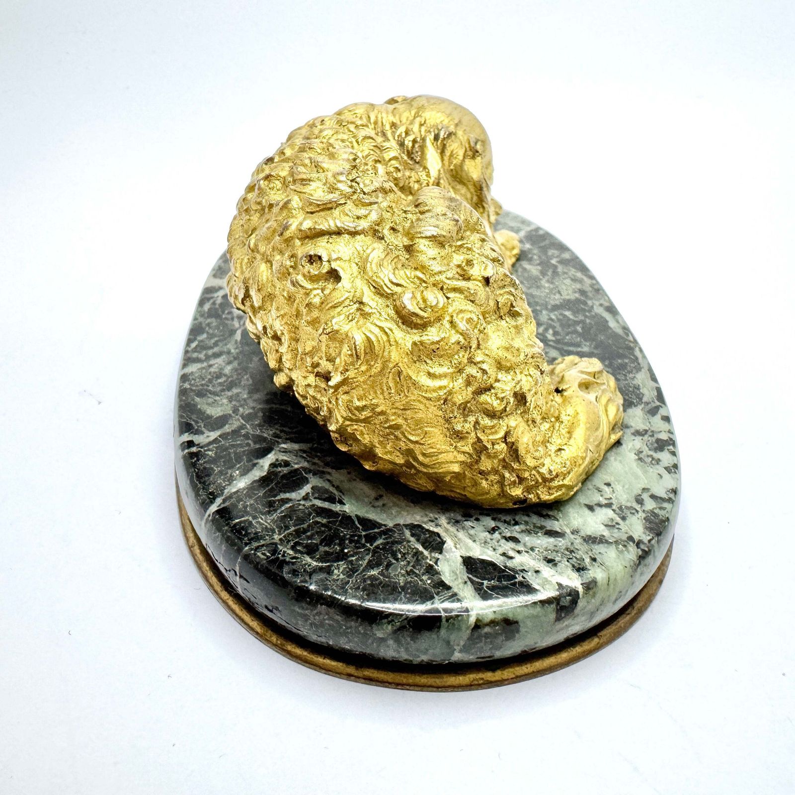 Antique Victorian Massive Bronze Marble Paperweight. Cocker Spaniel Dog. Prob. France. photo Home Decor