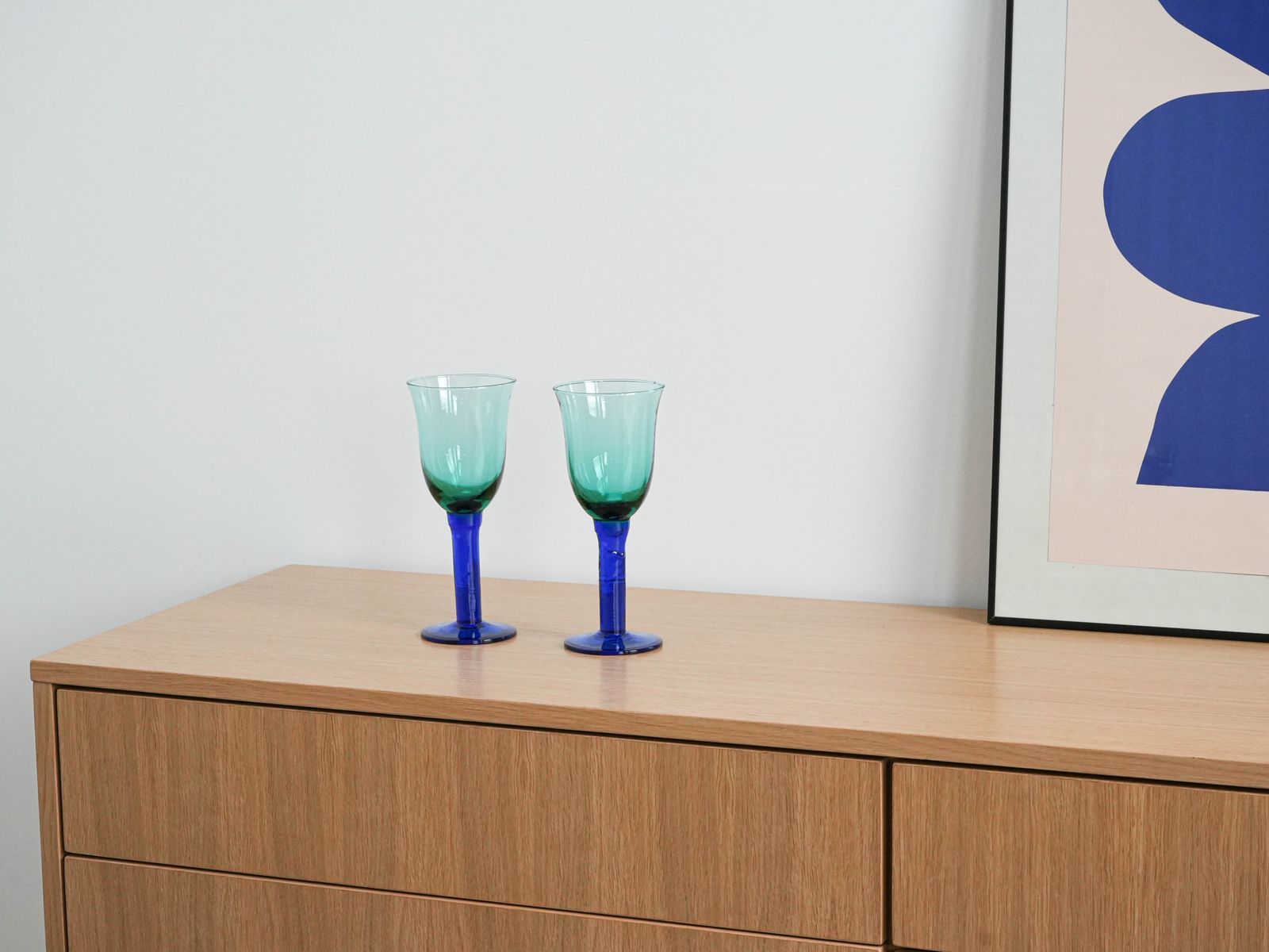 Pair Of Colourful Glasses, Danish Design, 1970s, Manufactured In Denmark photo furniture