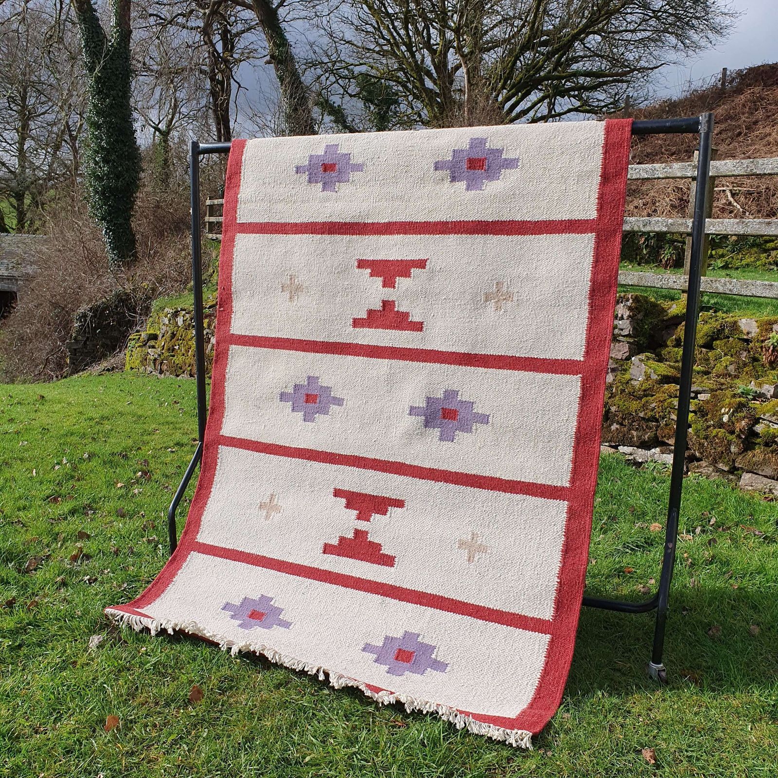 A Traditional Swedish Flatweave Rug Dating From The 1960s. photo furniture