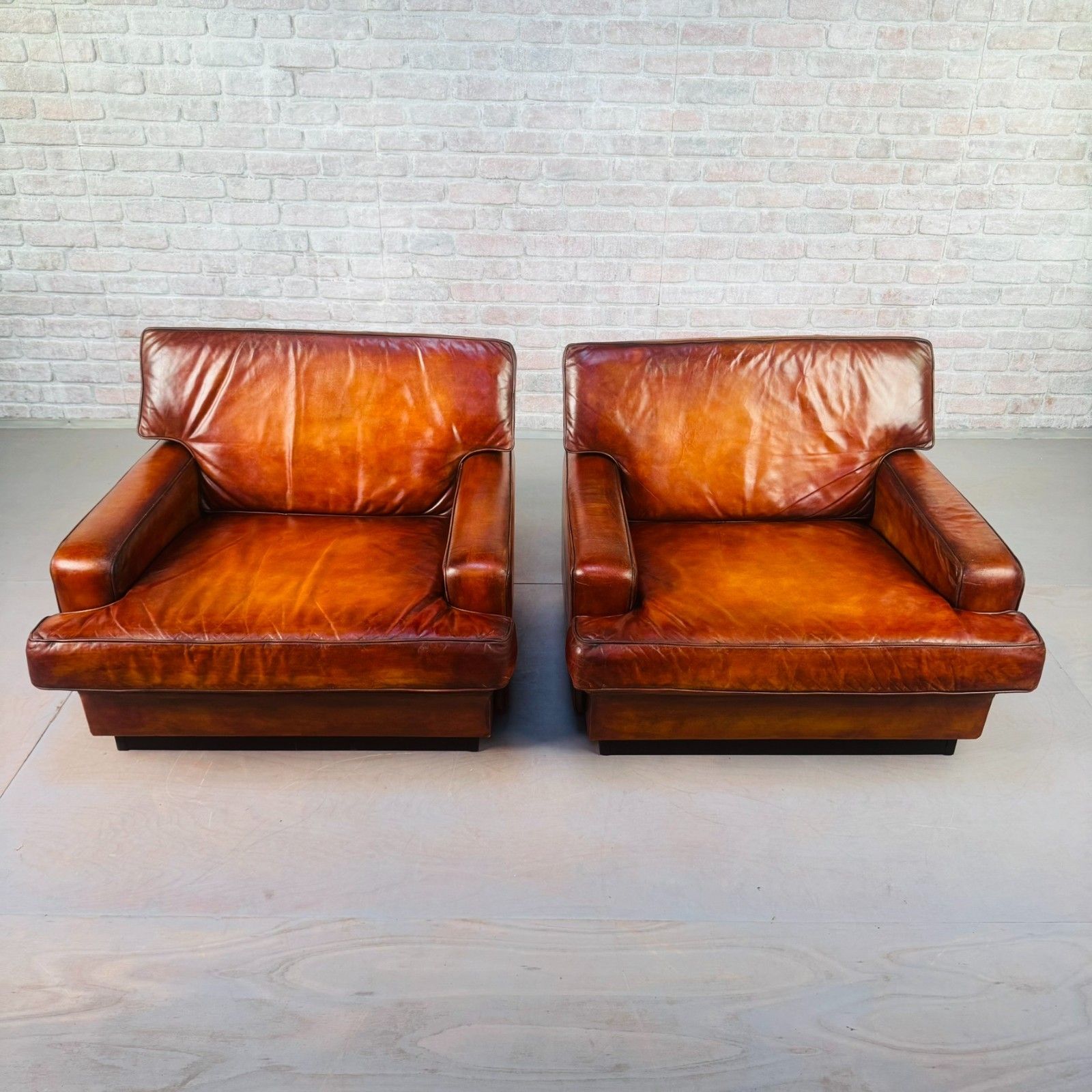 Pair Of Arne Norell Swedish Tan Leather Lounge Chairs photo 2085.0