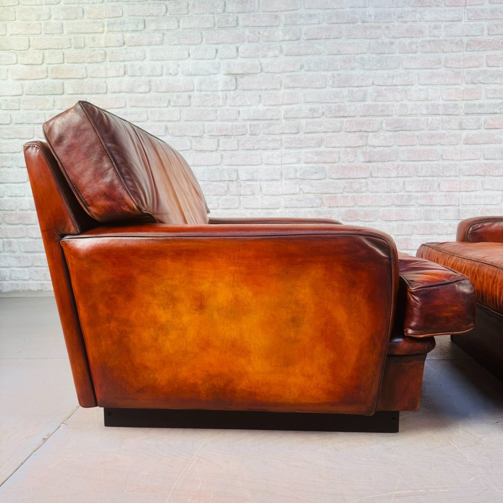 photo buy Pair Of Arne Norell Swedish Tan Leather Lounge Chairs