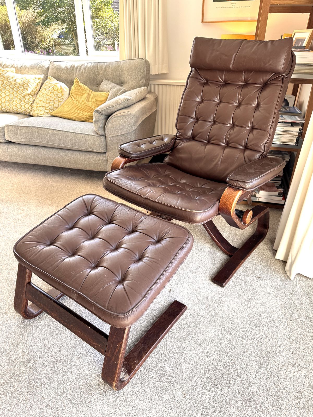 Vintage Ekornes Recliner And Ottoman, In Westnofa Style photo furniture