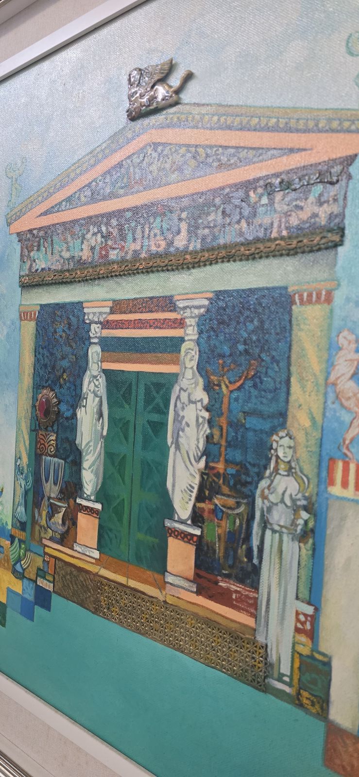 photo furniture Unico Ed Esclusivo Dipinto Mosaico Materico Con Rilievo "Il Tesoro Di Sifno" (1993)