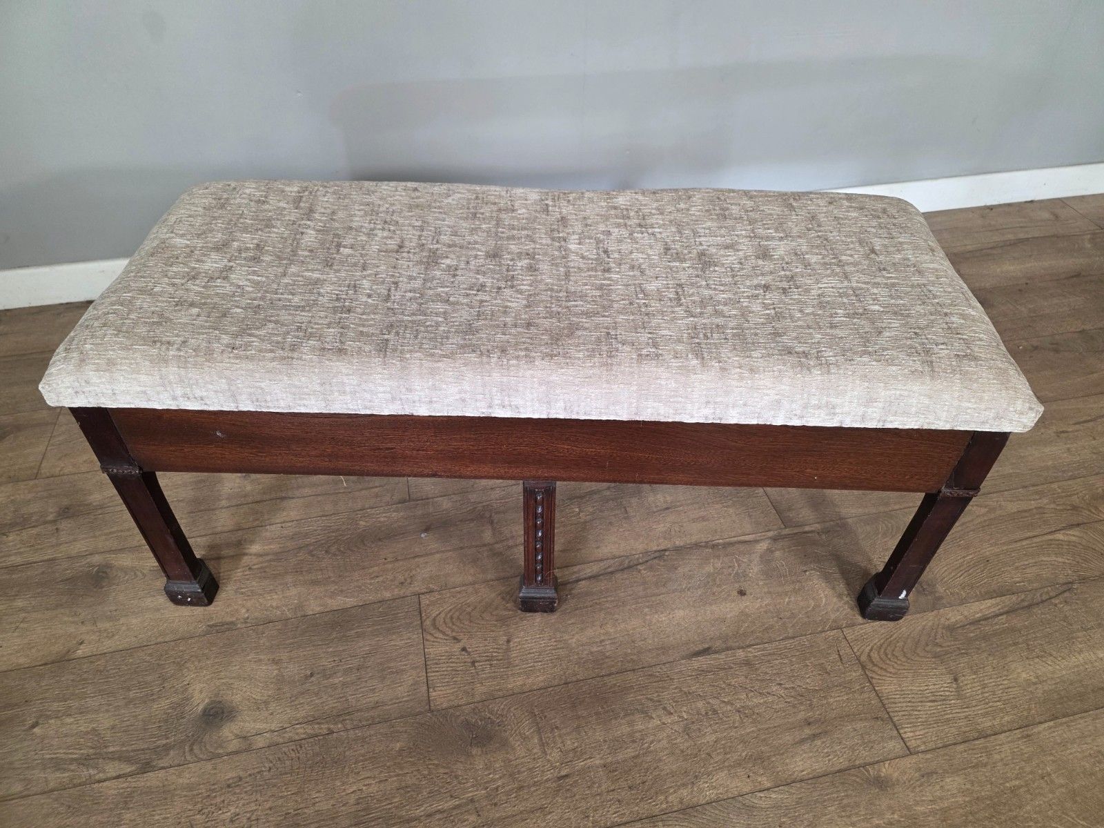 Antique Mahogany Adams Style Large Stool/Window Seat 18th Century photo vintage