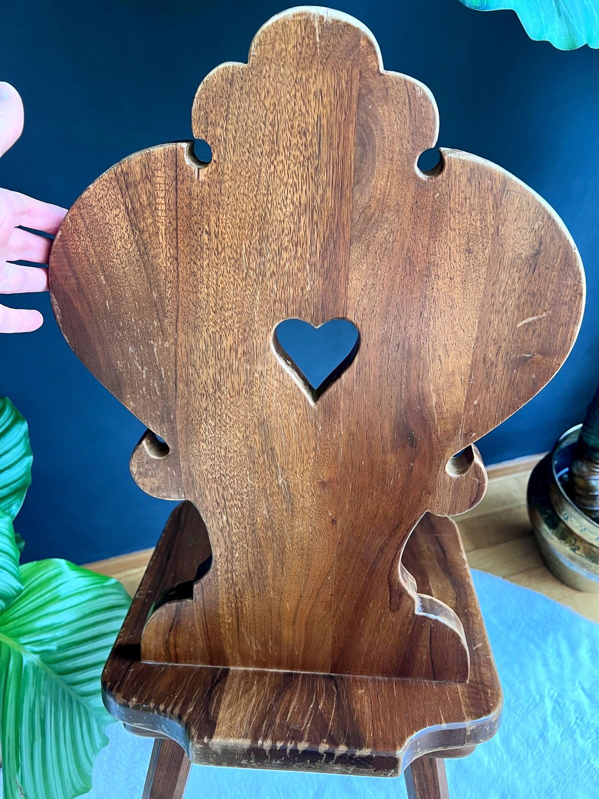photo furniture Unique Wood Accent Chair, Brutalist Mid Century Modern Farmhouse Furniture