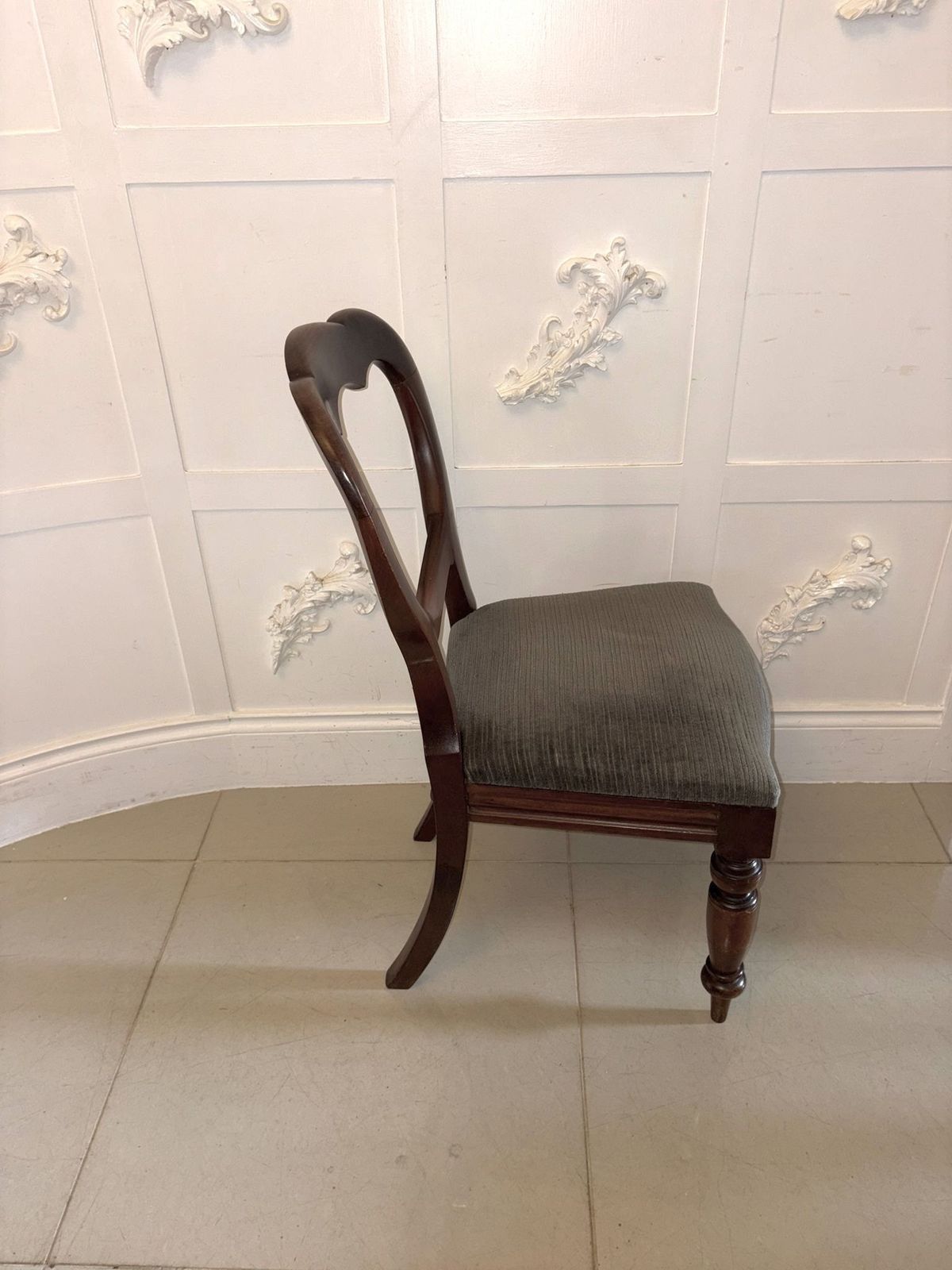 photo for sale Antique Mahogany Balloon Back Dining Chairs – Set Of Four