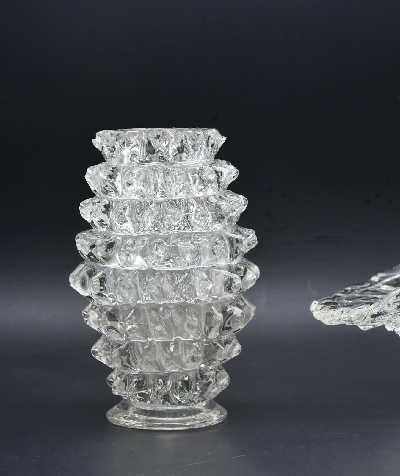 Set Of 2 Ercole Barovier Rostrato Murano Italian Glass Vase For Barovier & Toso photo for sale