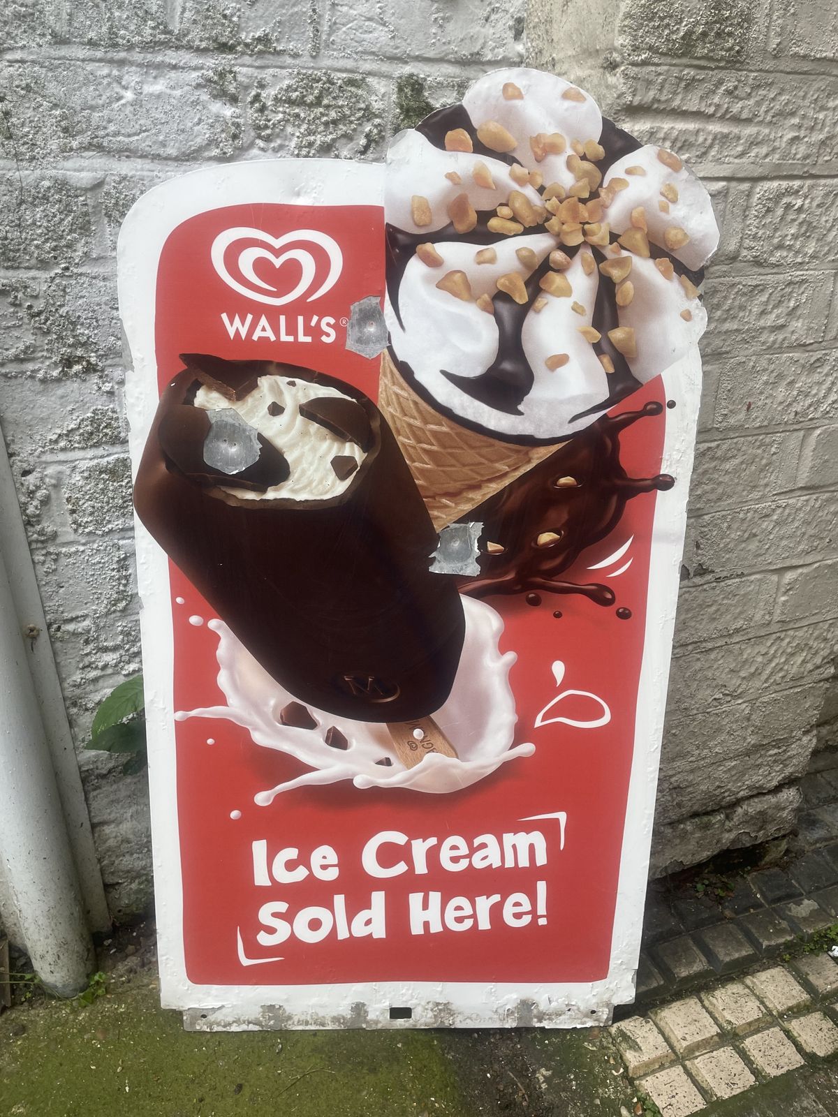 Metal Walls Ice Cream Sold Here Sign photo for sale