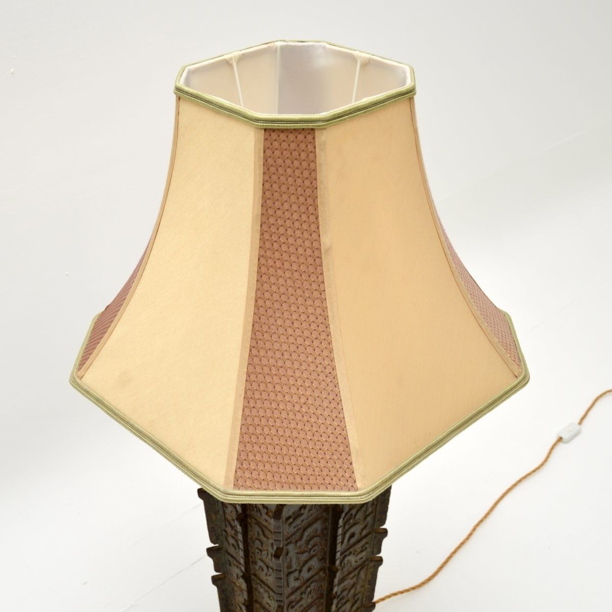 photo for sale Large Antique Oriental Bronze Table Lamp