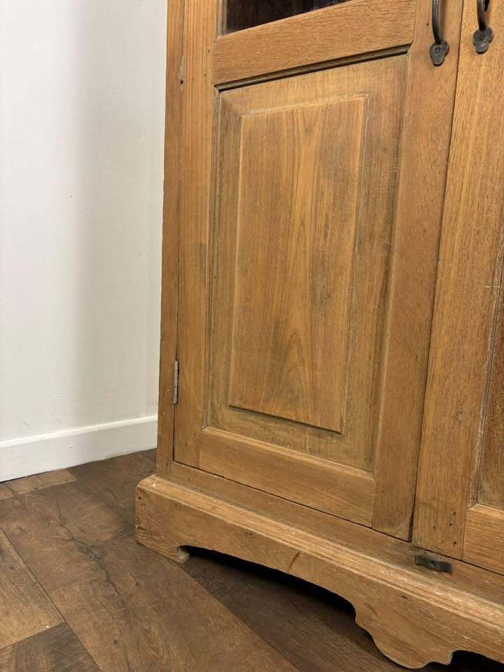 photo buy Vintage Indian Reclaimed Solid Wood Glazed Cupboard
