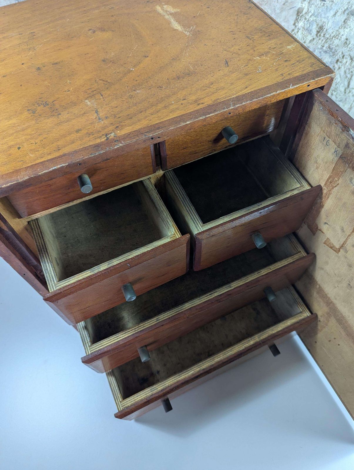 Vintage Wooden Cabinet With Drawers And Working Lock photo Furniture