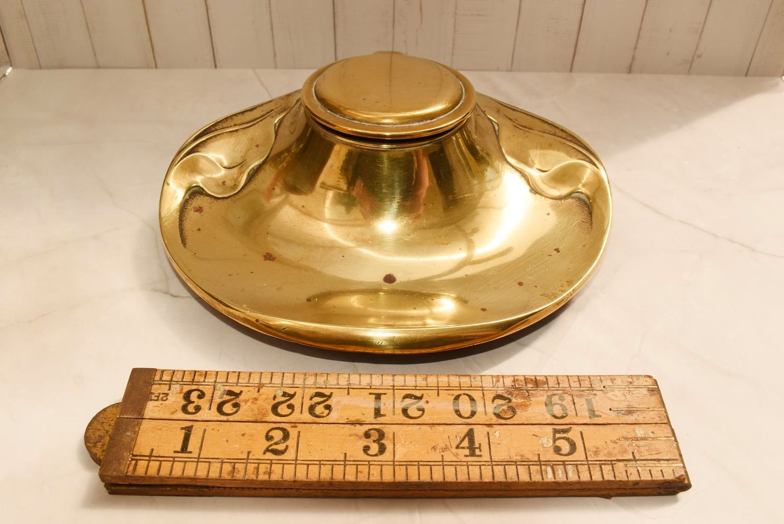 Art Nouveau Original Bronze Inkwell Dip Pen Office Accessory photo furniture