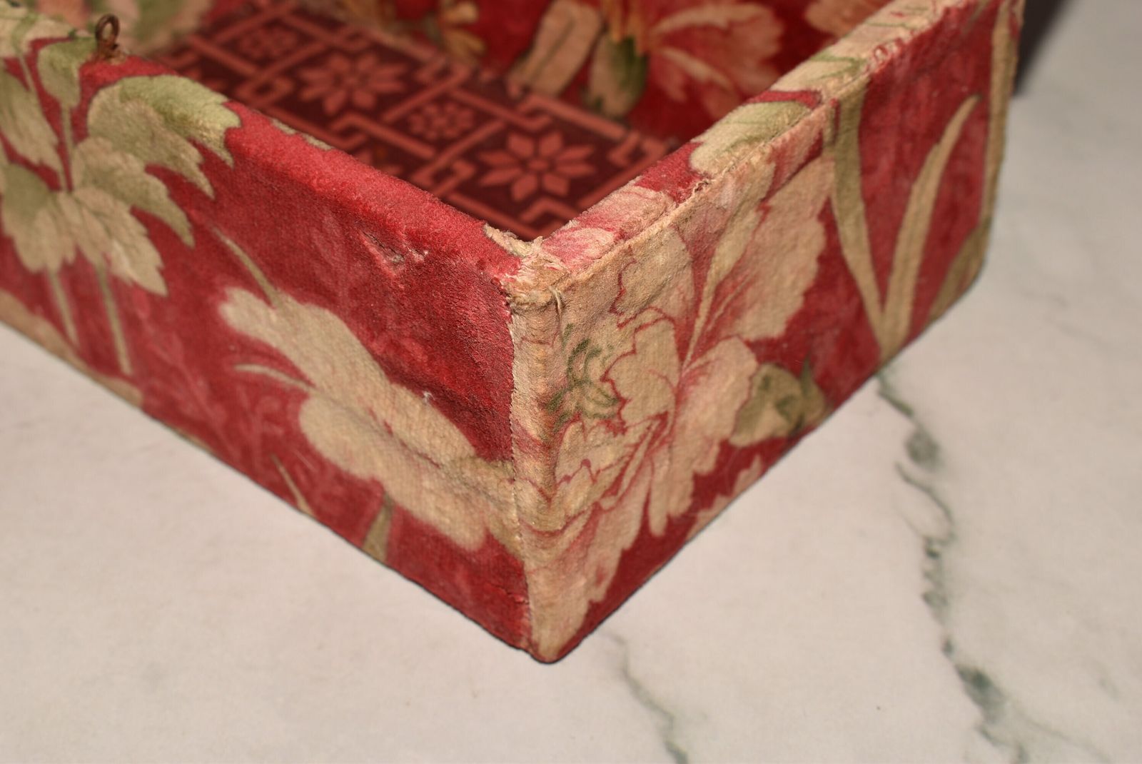 Art Nouveau Fabric Chocolate Box   French Original Floral Design photo buy