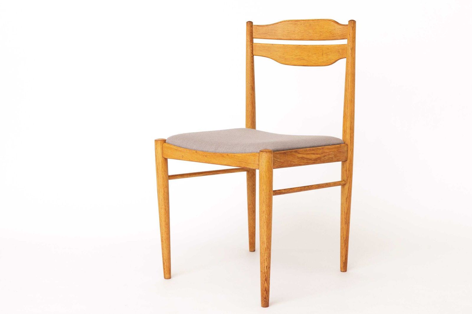 Set Of 6 Vintage Dining Chairs 1970s, Beechwood & Teak Chairs, Mid Century Wooden Dining Chairs, Newly Upholstered photo vintage