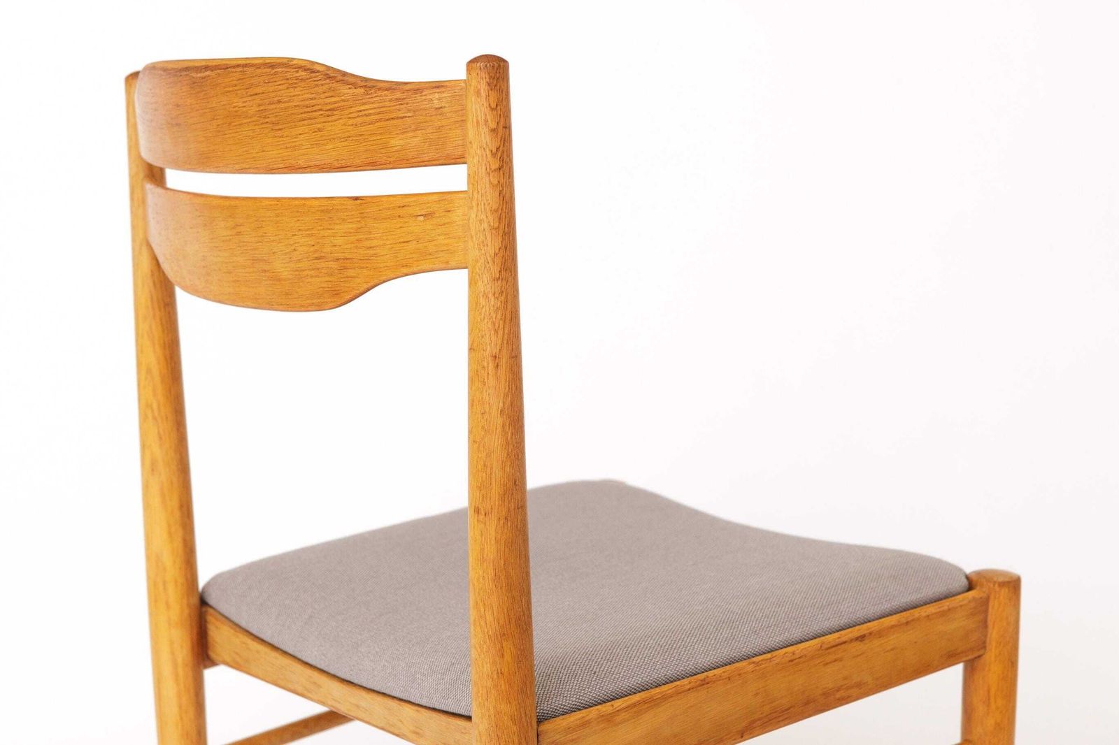Furniture Set Of 6 Vintage Dining Chairs 1970s, Beechwood & Teak Chairs, Mid Century Wooden Dining Chairs, Newly Upholstered photo