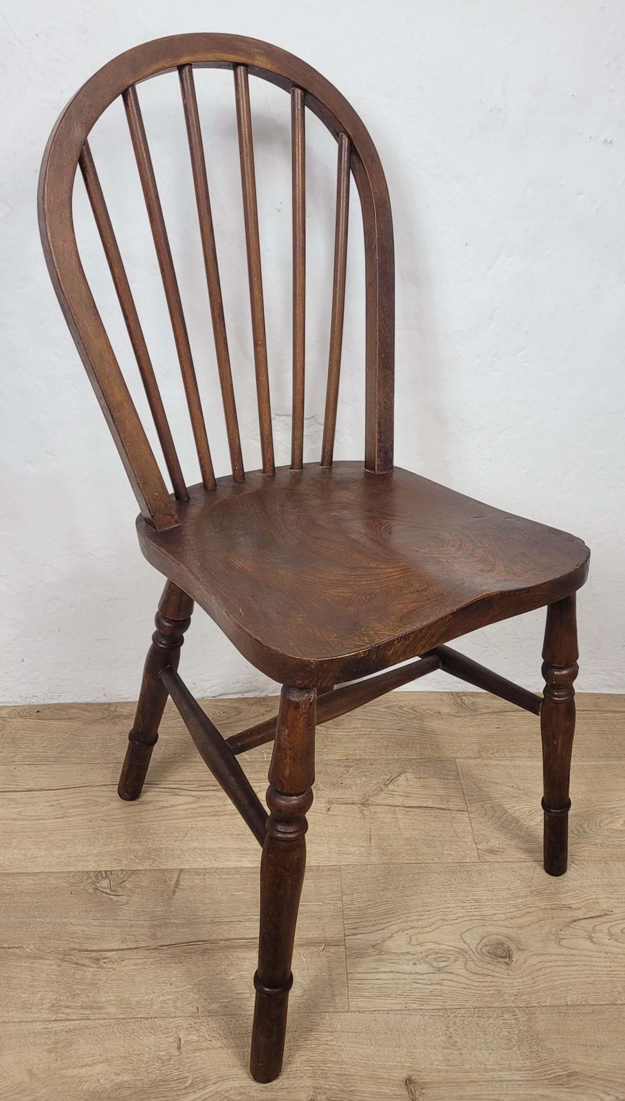 Vintage Kitchen Chair Hoop Back Elm & Birch English 20thc photo for sale