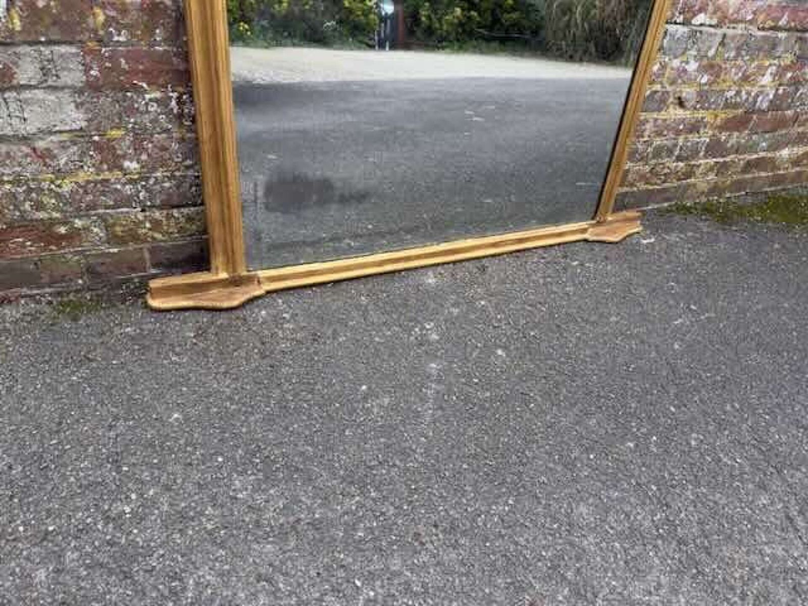 A Delightful Large Antique English 19th C Carved Wood & Gesso Gilt Overmantle Mirror. photo 1250.0