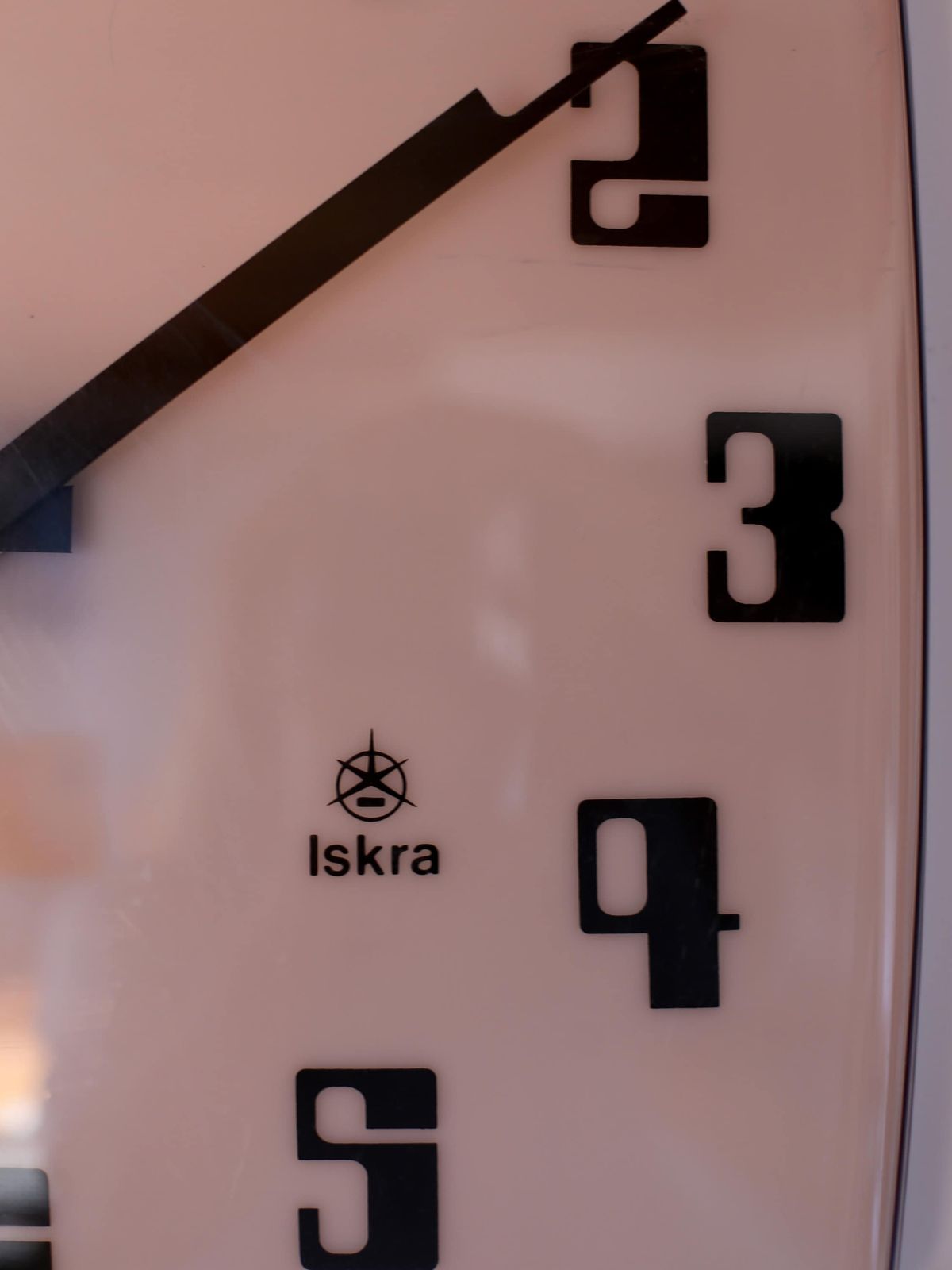 Xl Iskra Wall Clock: Smoky Pink Space Age Retro Design, Made In Yugoslavia photo 900.0
