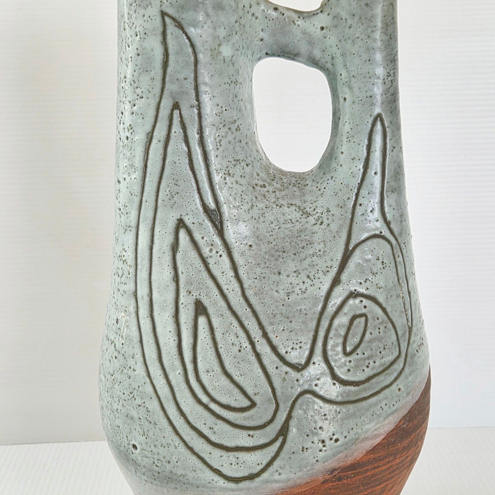 Vintage 1960s Double Neck Ceramic Vase Dlg Accolay Michel Anasse 60s Retro photo vinterior